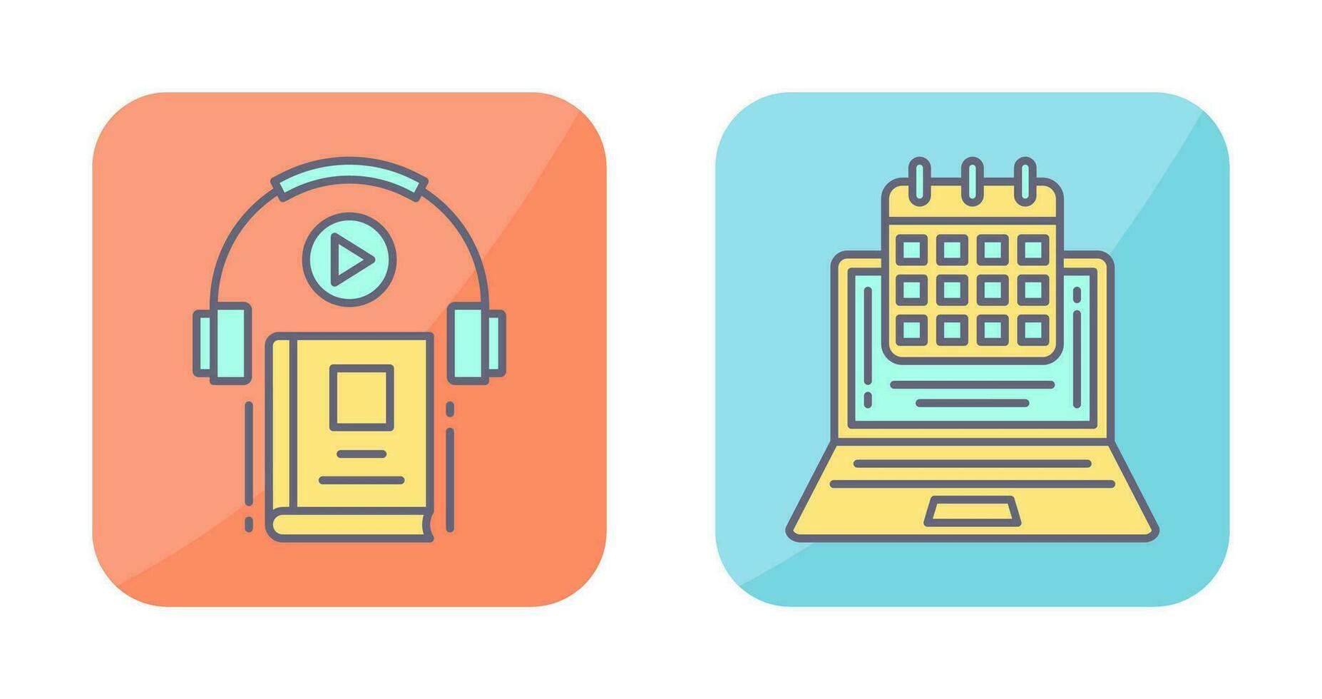 Timetable and Audio Book Icon vector