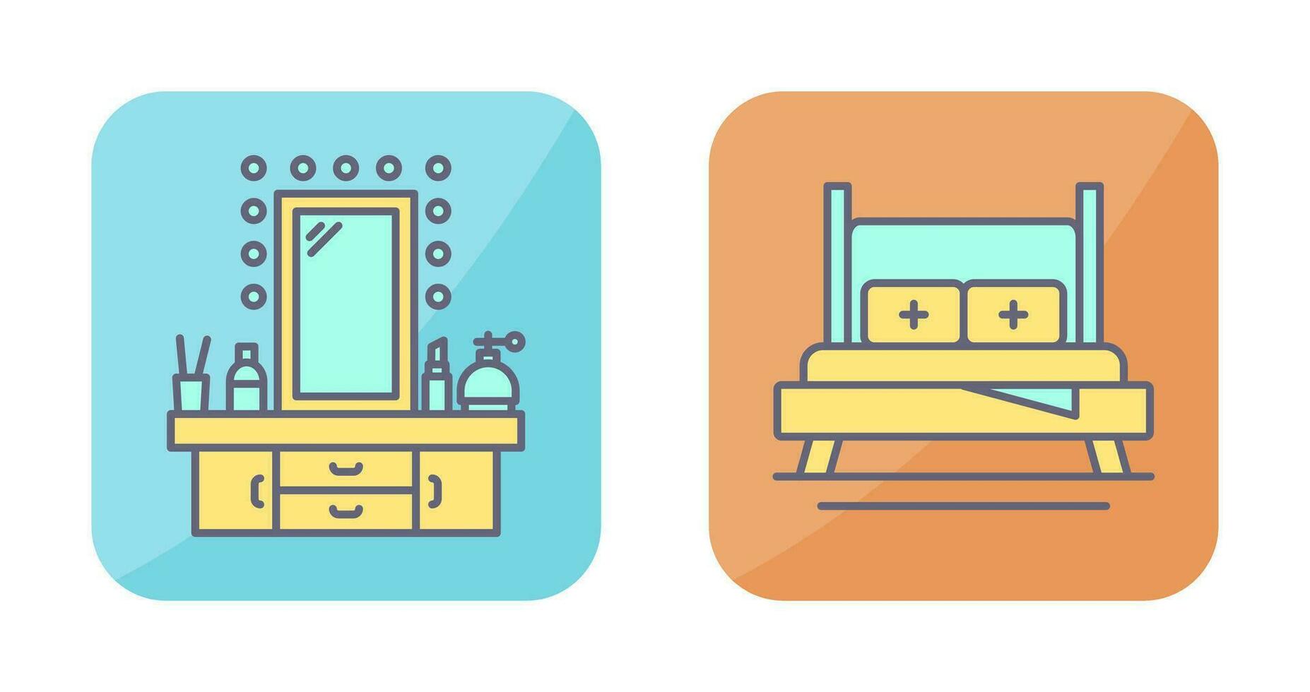 vendaje mesa y cama icono vector