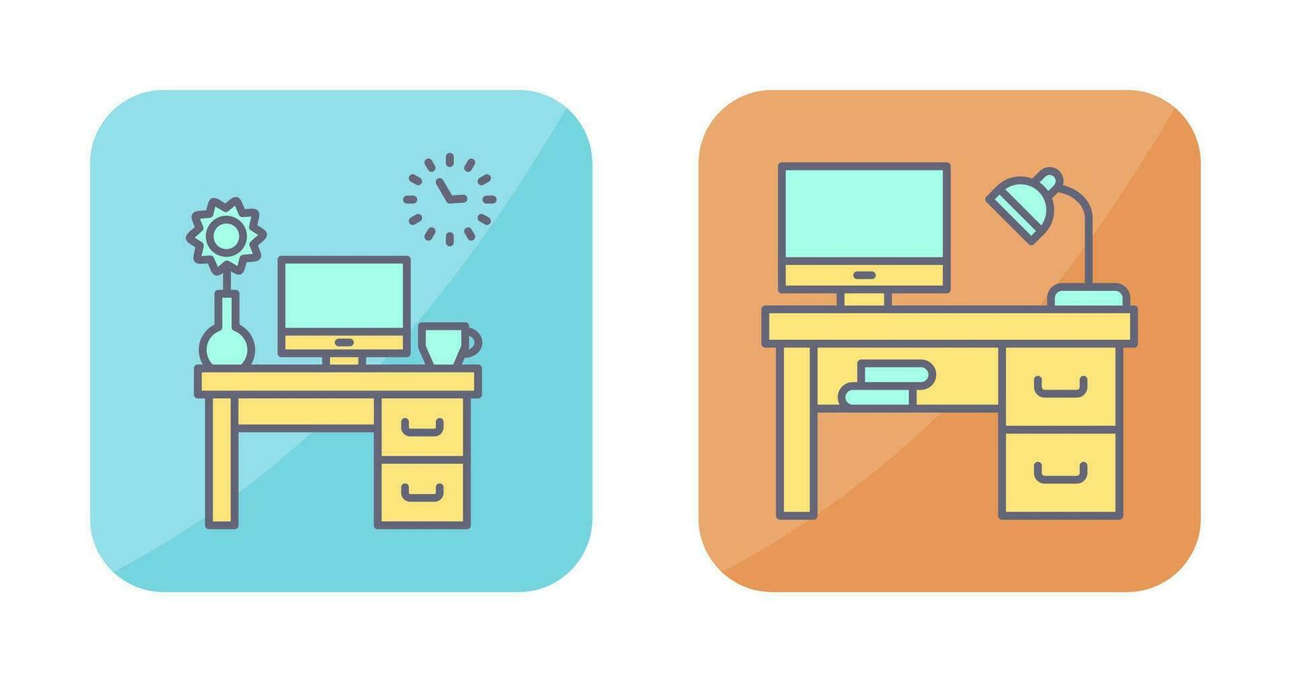 trabajo mesa y lugar de trabajo icono vector