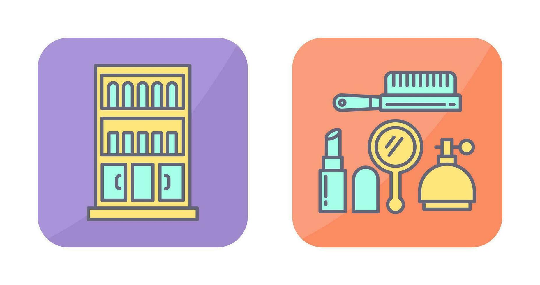 Book Shelf and Makeup Icon vector