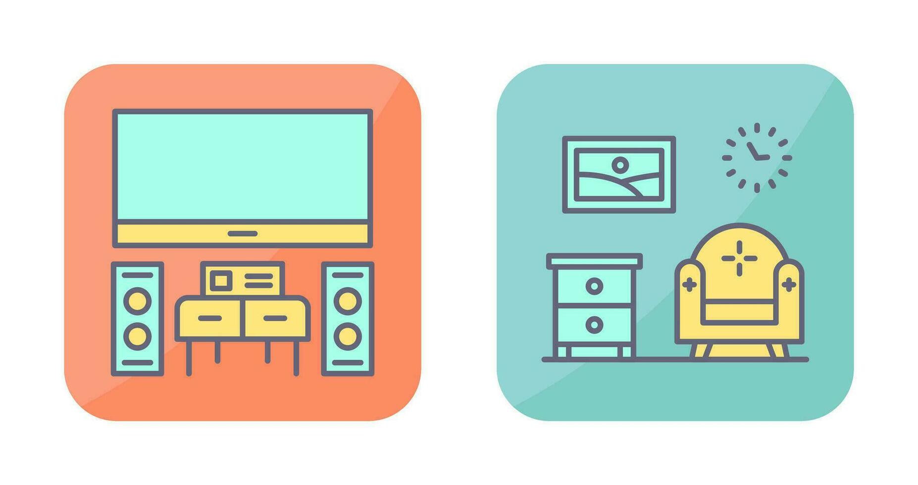 Home Theater and Living Room Icon vector