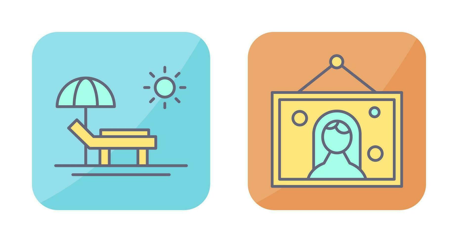 Hammock and Wedding Photo Icon vector
