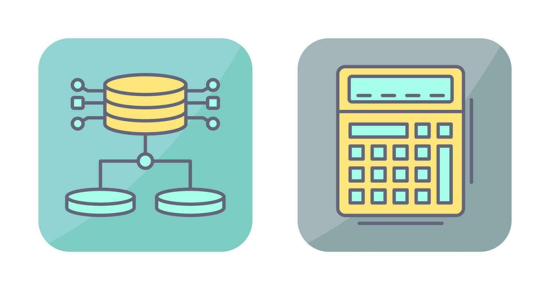 estructurado datos y calculadora icono vector