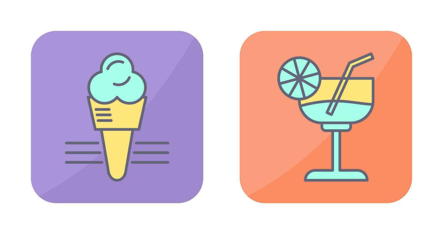 Ice Cream and Cocktail Icon vector