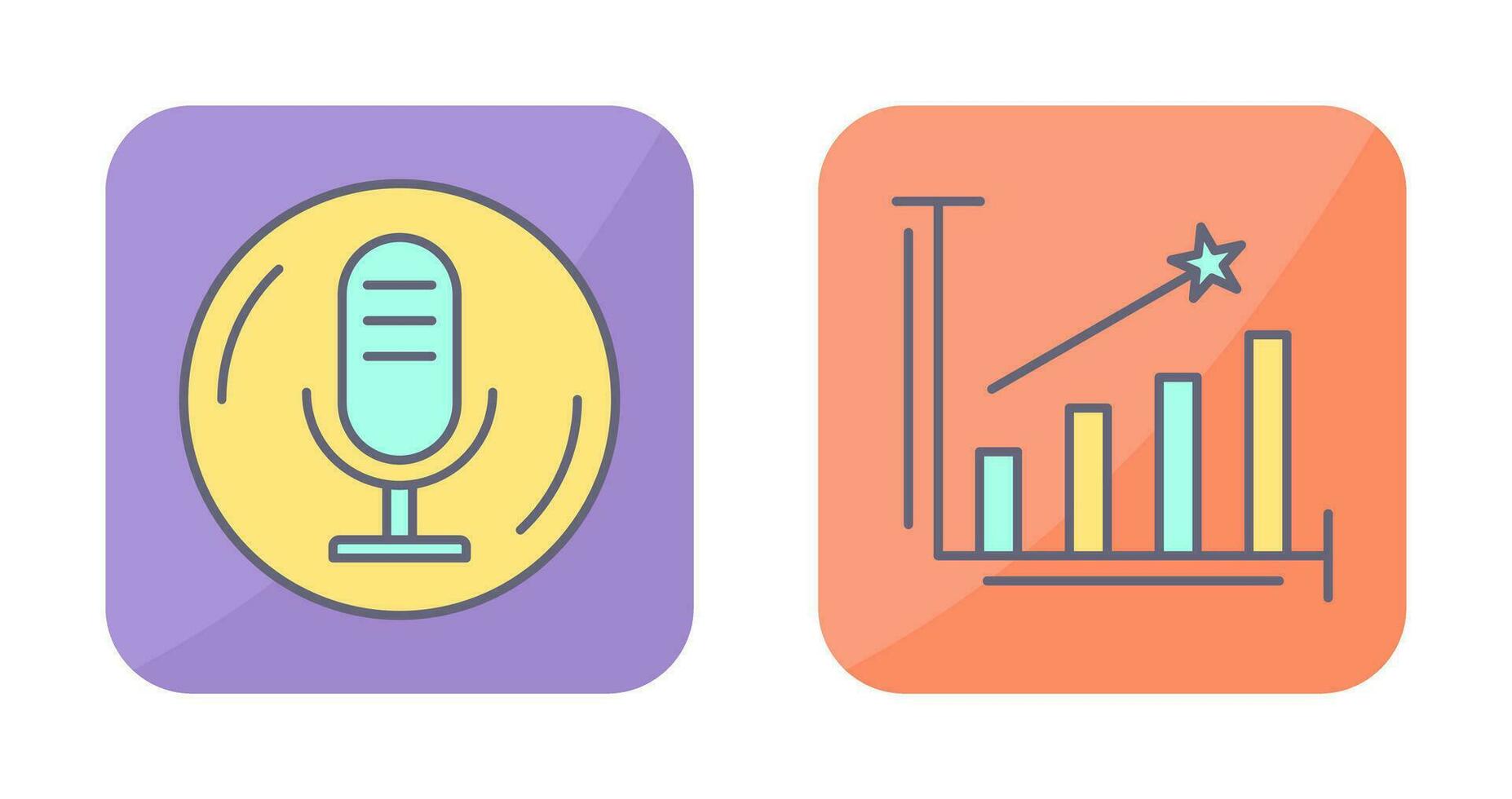 Microphone and Line Bars Icon vector