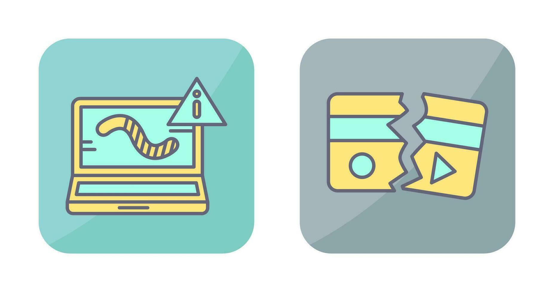 Worm and Broken Icon vector