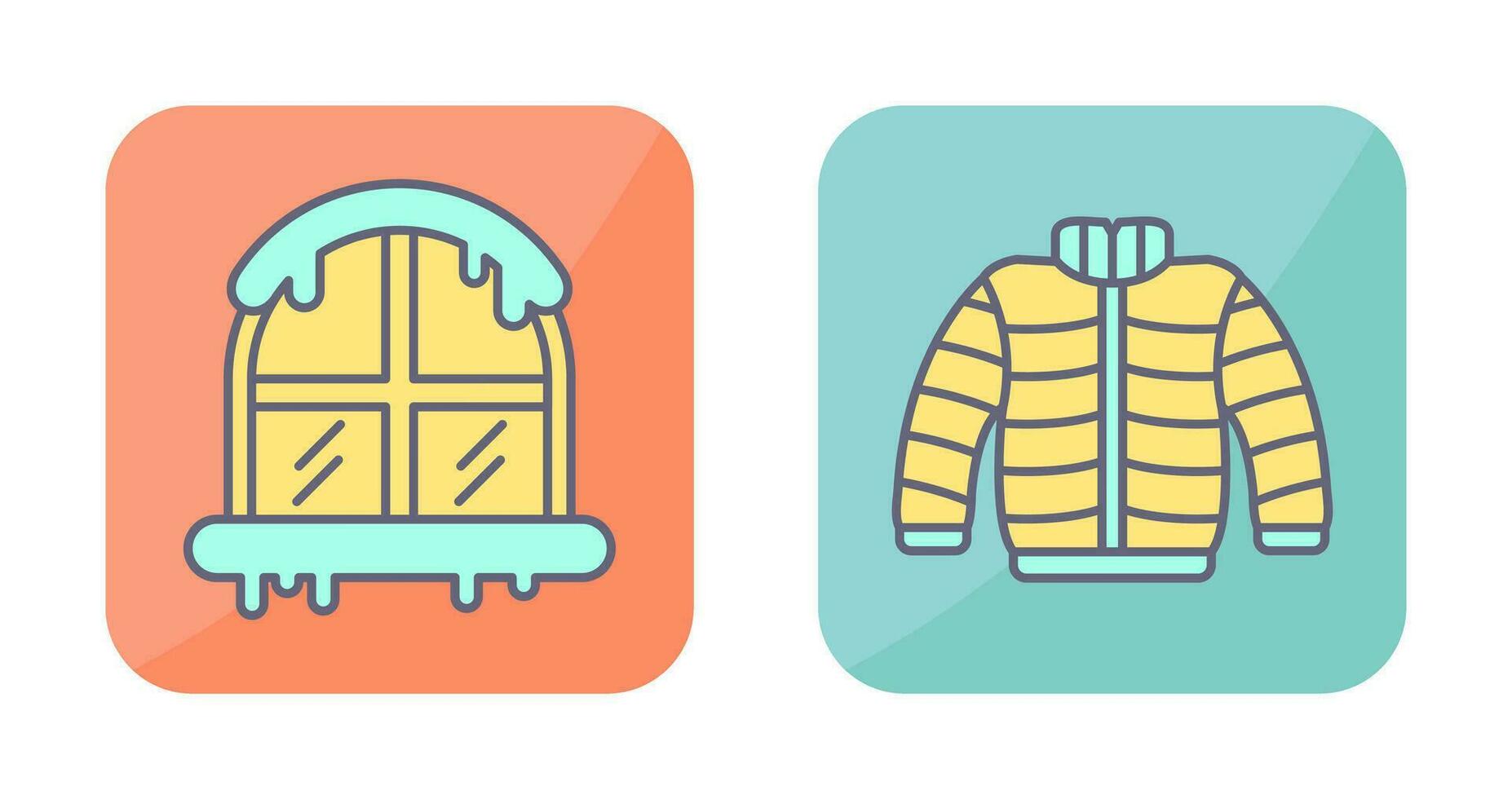 ventana y invierno ropa icono vector