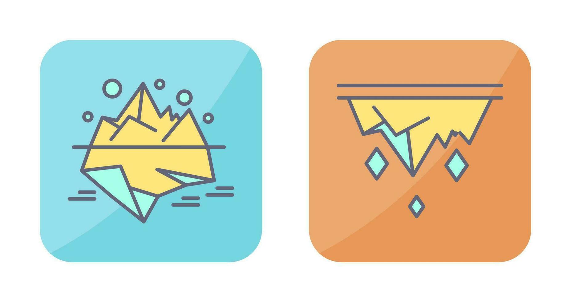 iceberg y carámbano icono vector