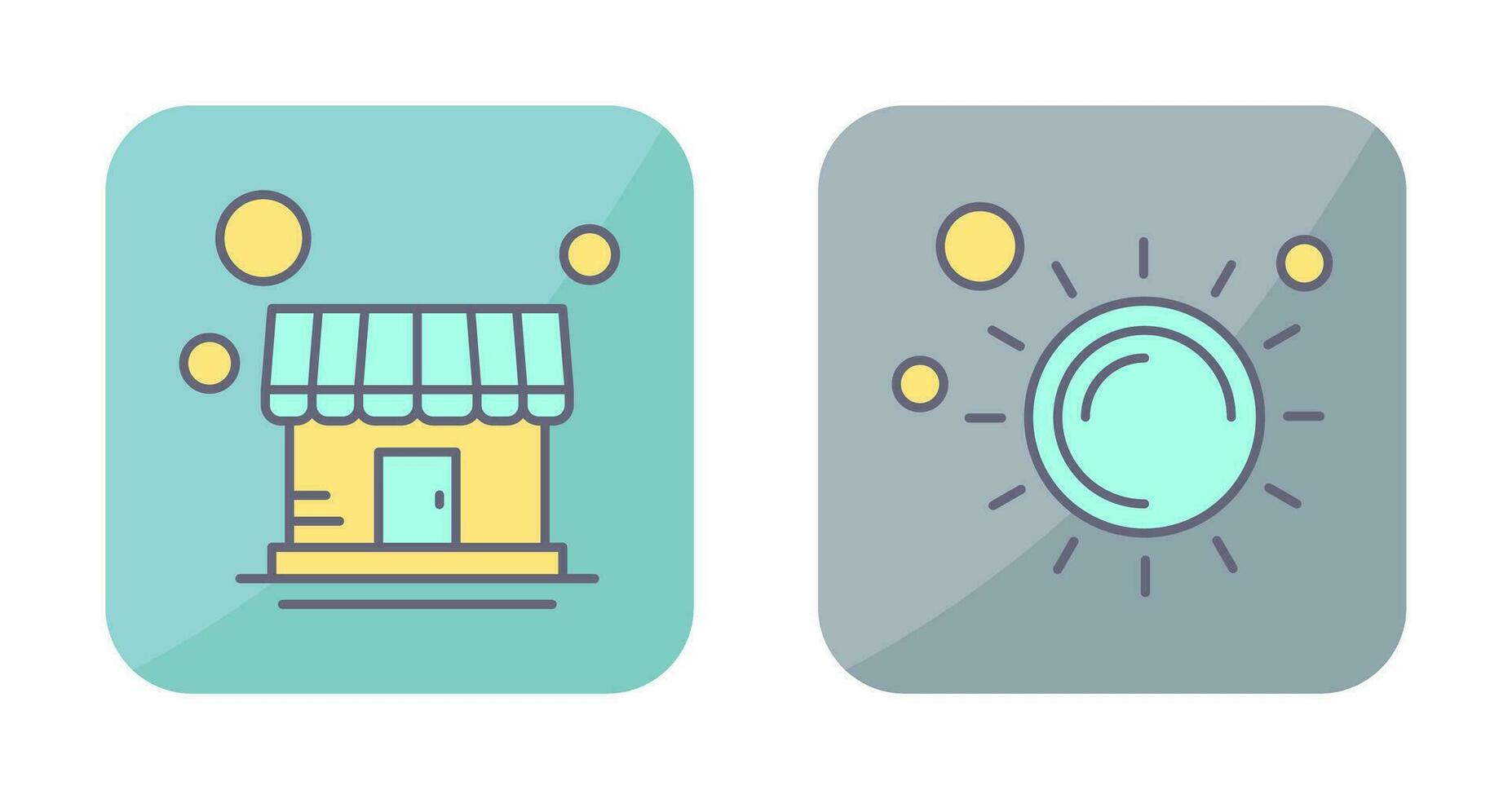 Store and Sun Icon vector