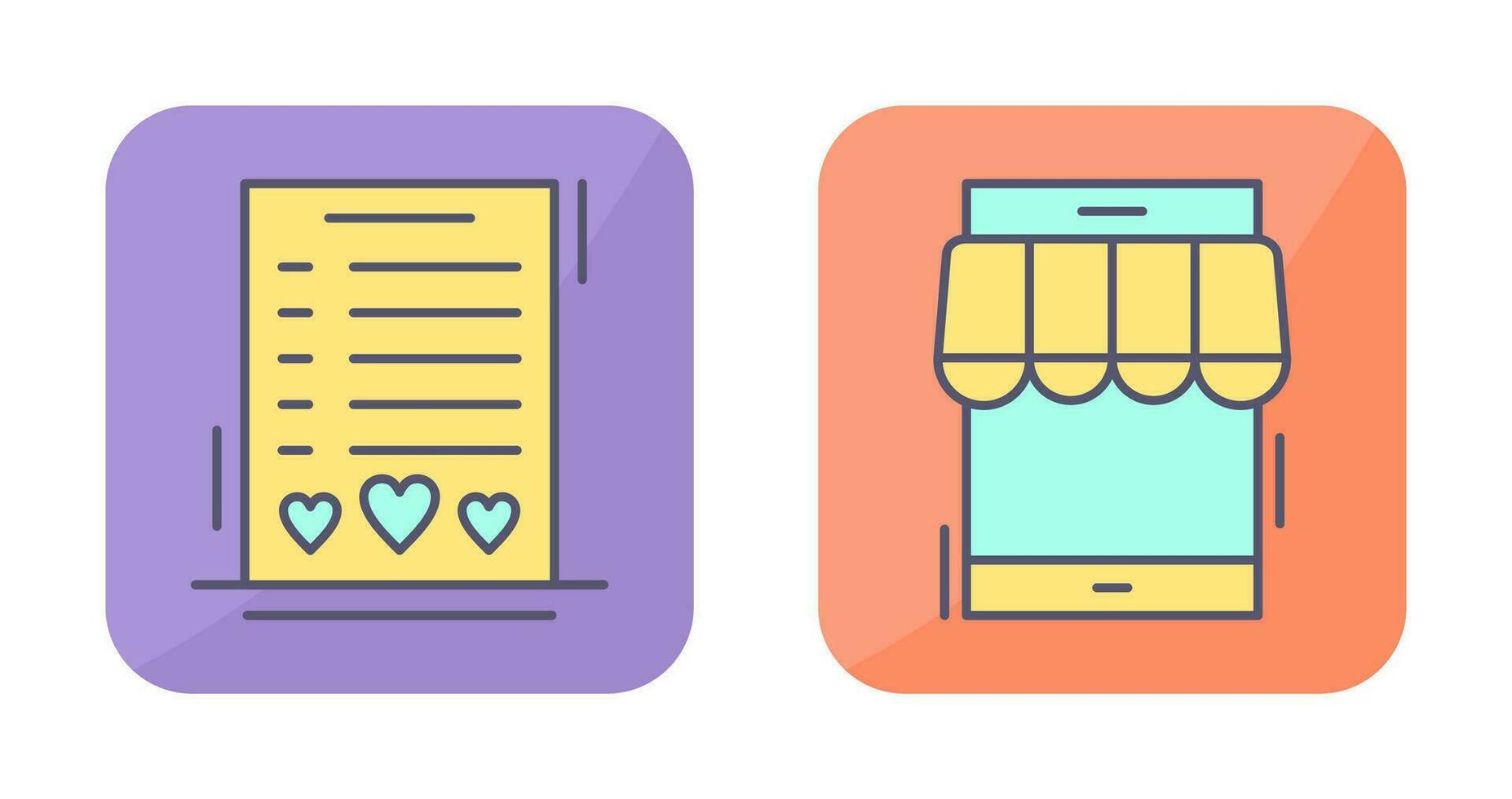 Wishlist and Online Shop Icon vector
