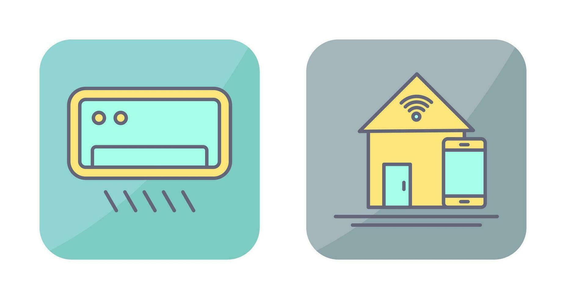 Air Conditioner and Home Automation Icon vector