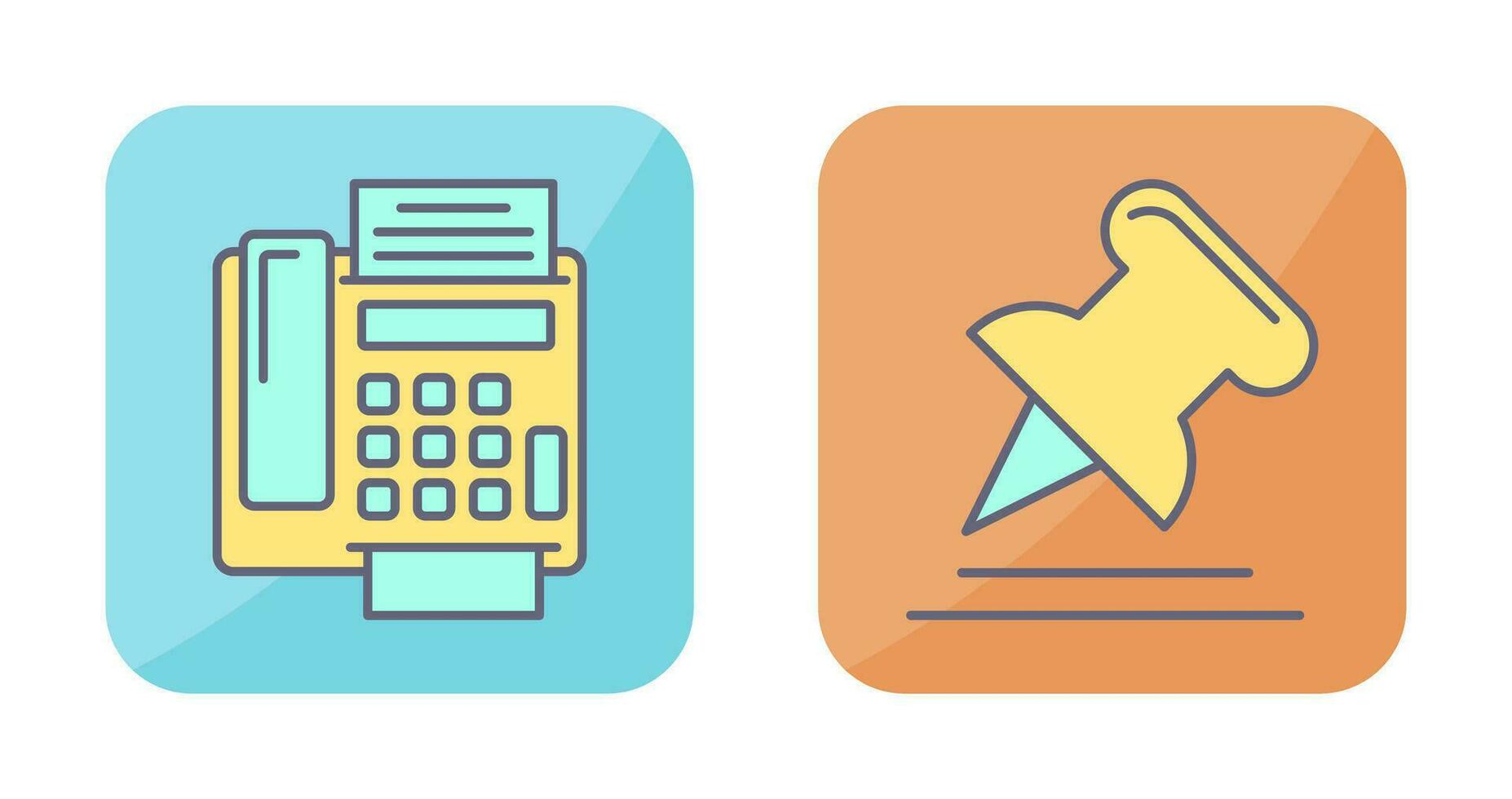 Fax Machine and Pin Icon vector