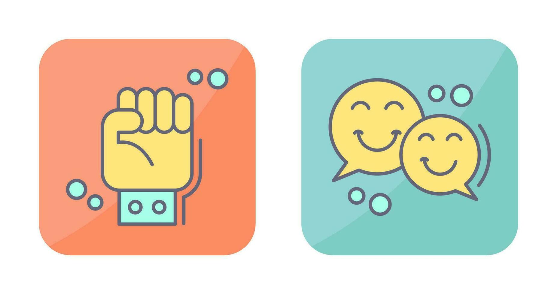 Fist and Chatting Icon vector