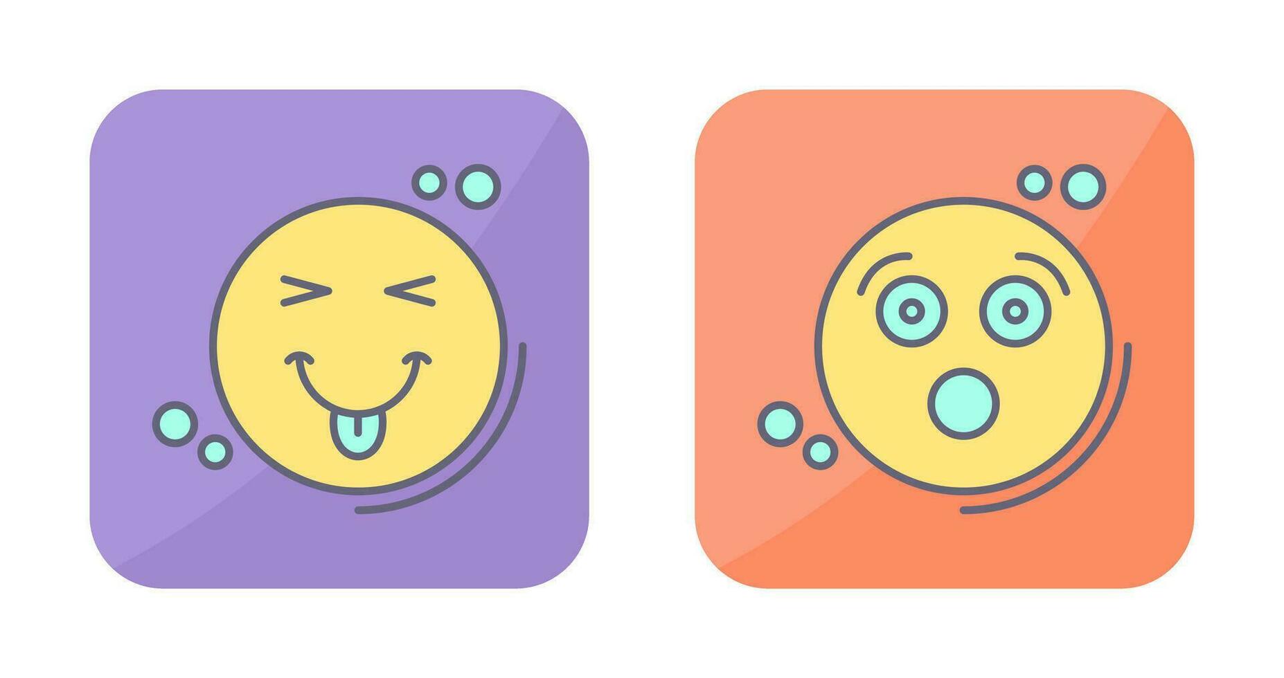 travieso y sorprendido icono vector