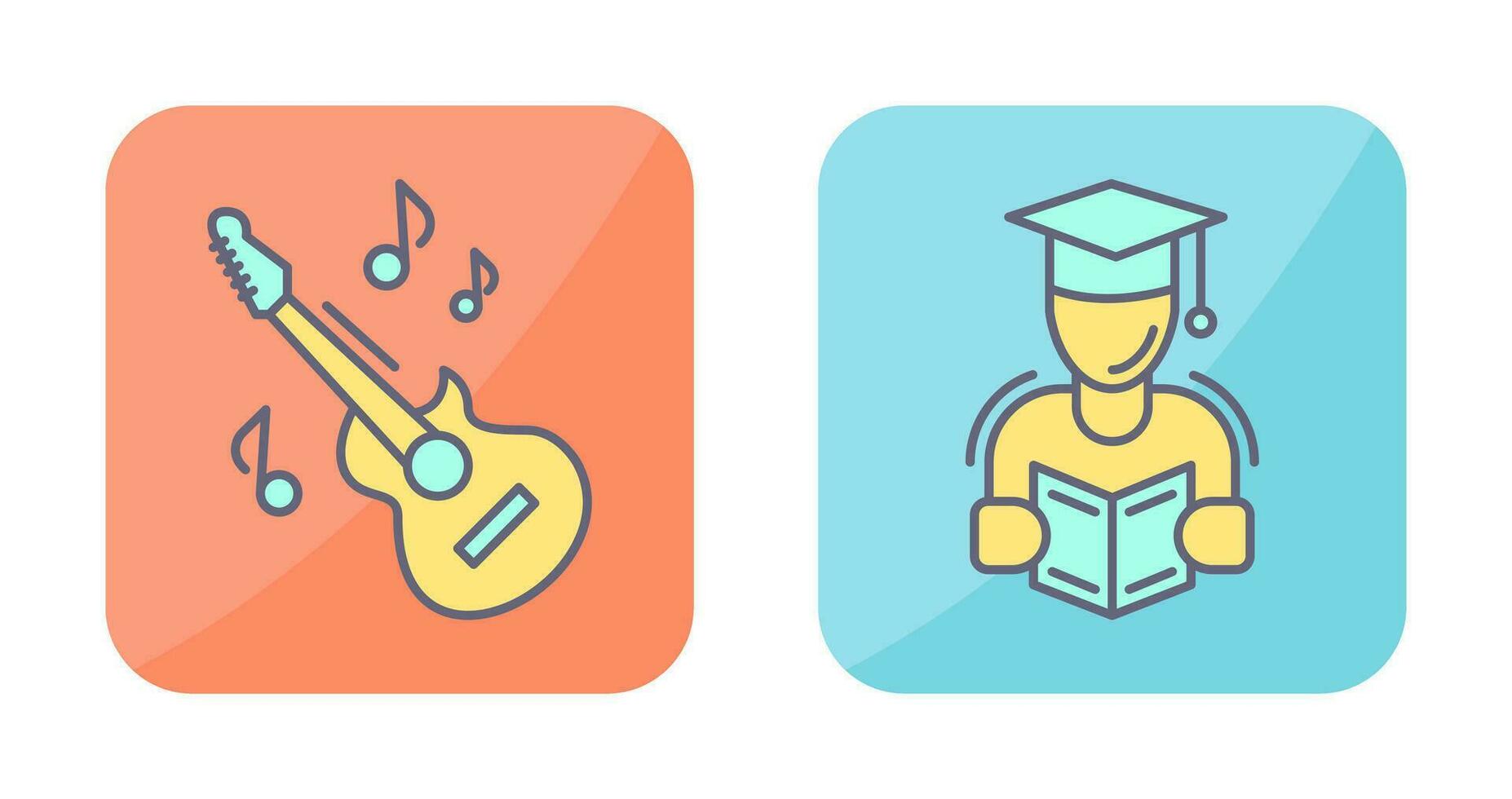 Learning and Guitar Icon vector