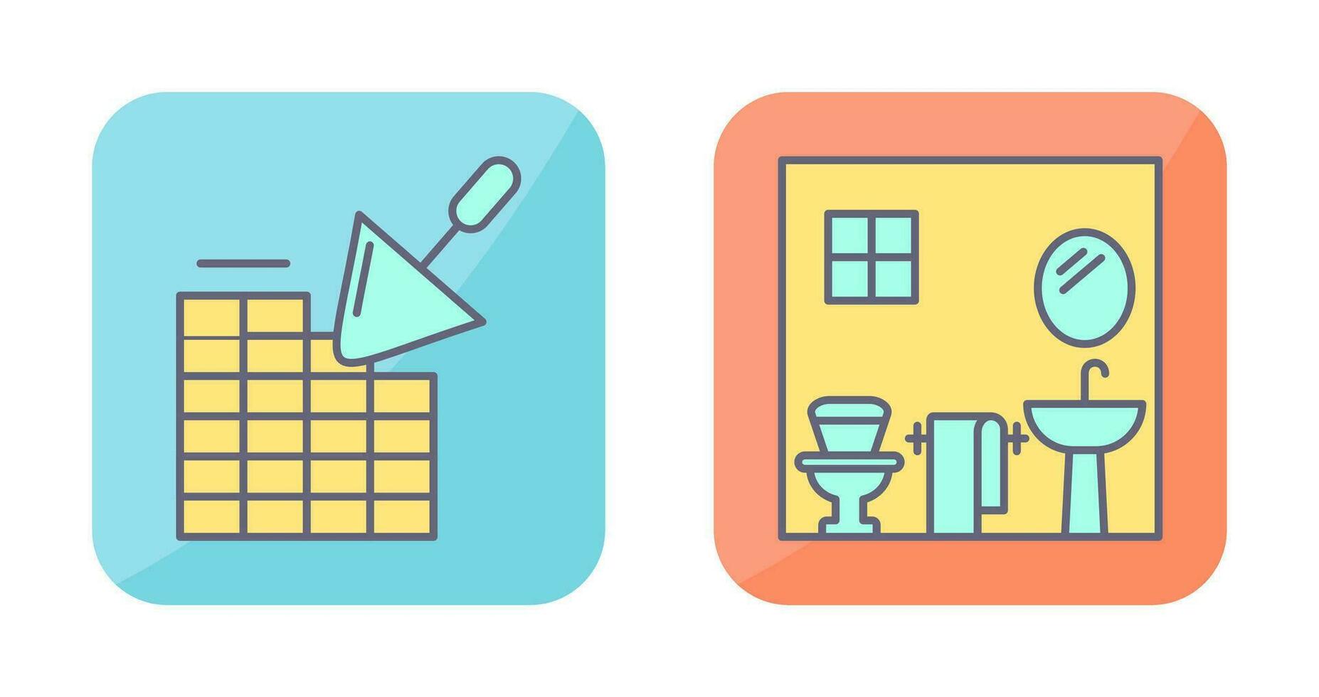 Brickwall and Bathroom Icon vector