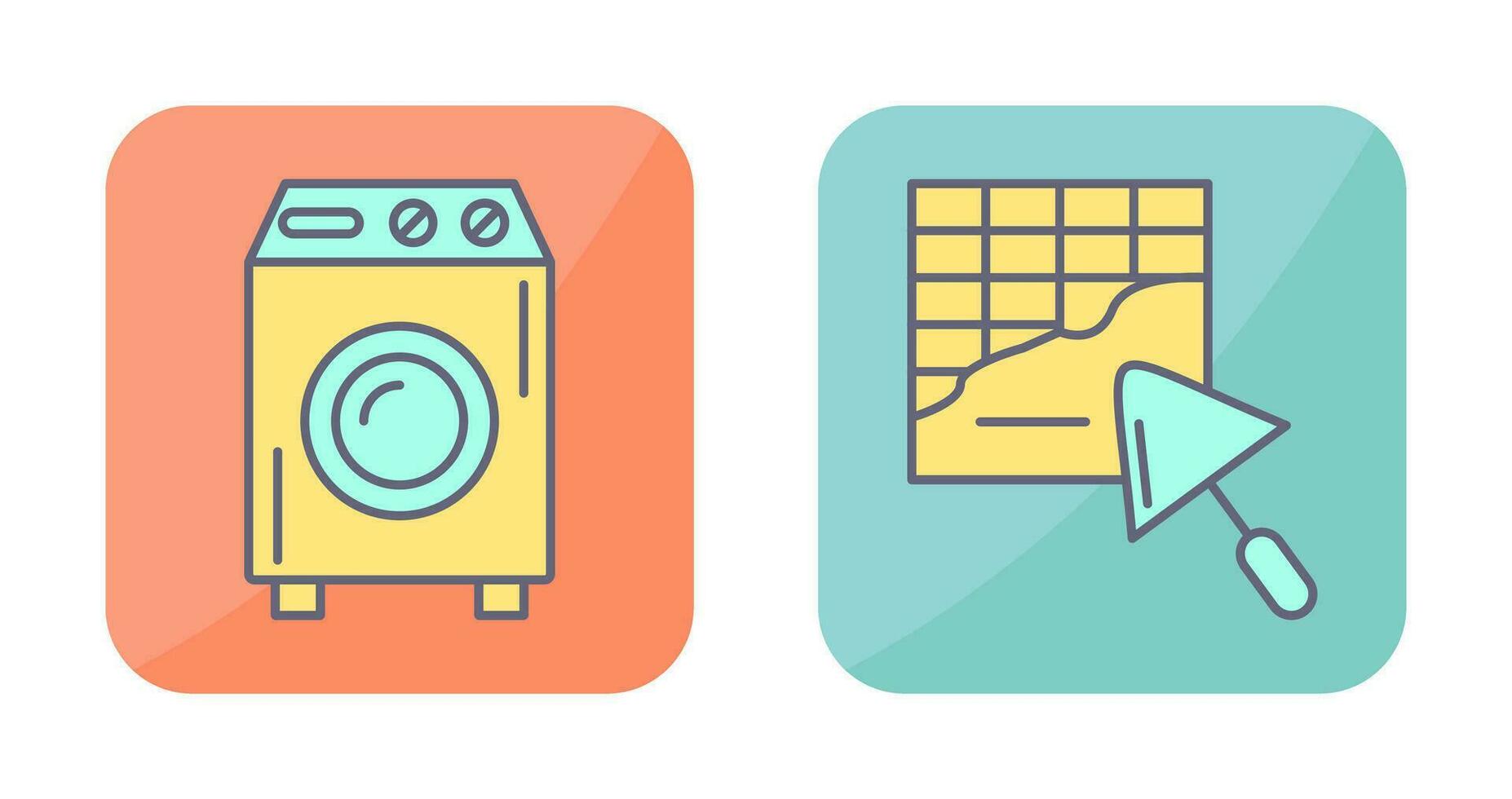 Washing Machine and Plastering Icon vector