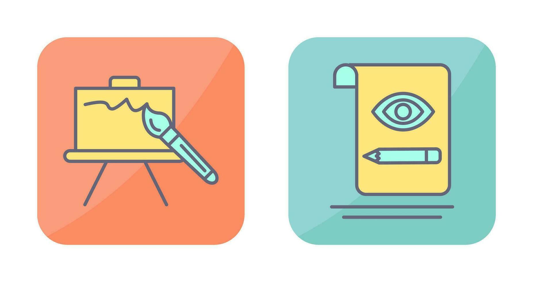 canvas and sketch Icon vector