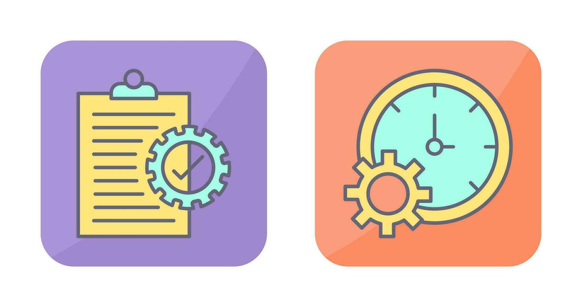 Check List and Time Setting Icon vector