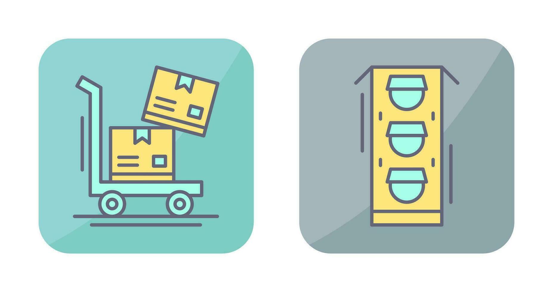 trolly and traffic light  Icon vector