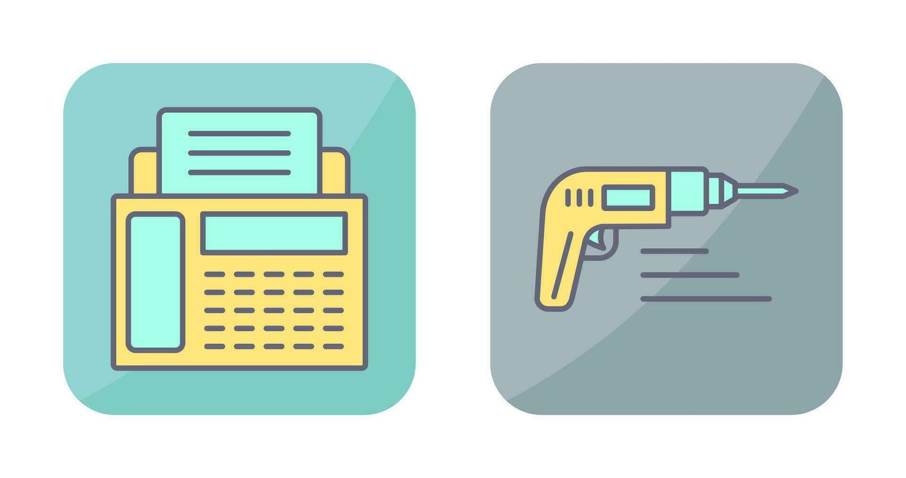 Fax Machine and Drill Icon vector