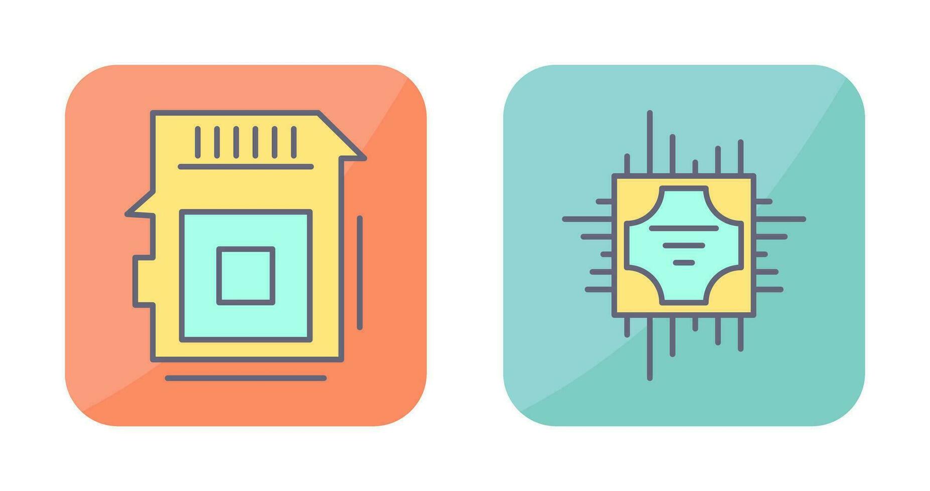 Sd Card and Cpu Icon vector