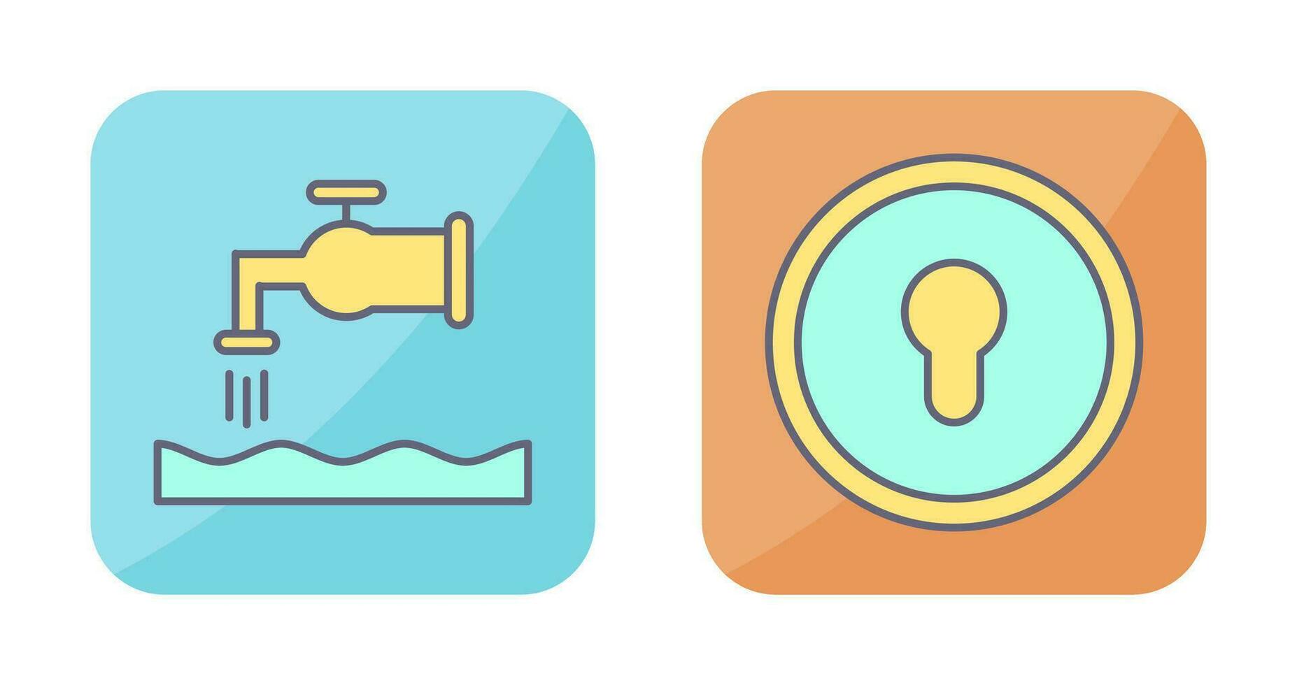 Water House and Key Hole Icon vector