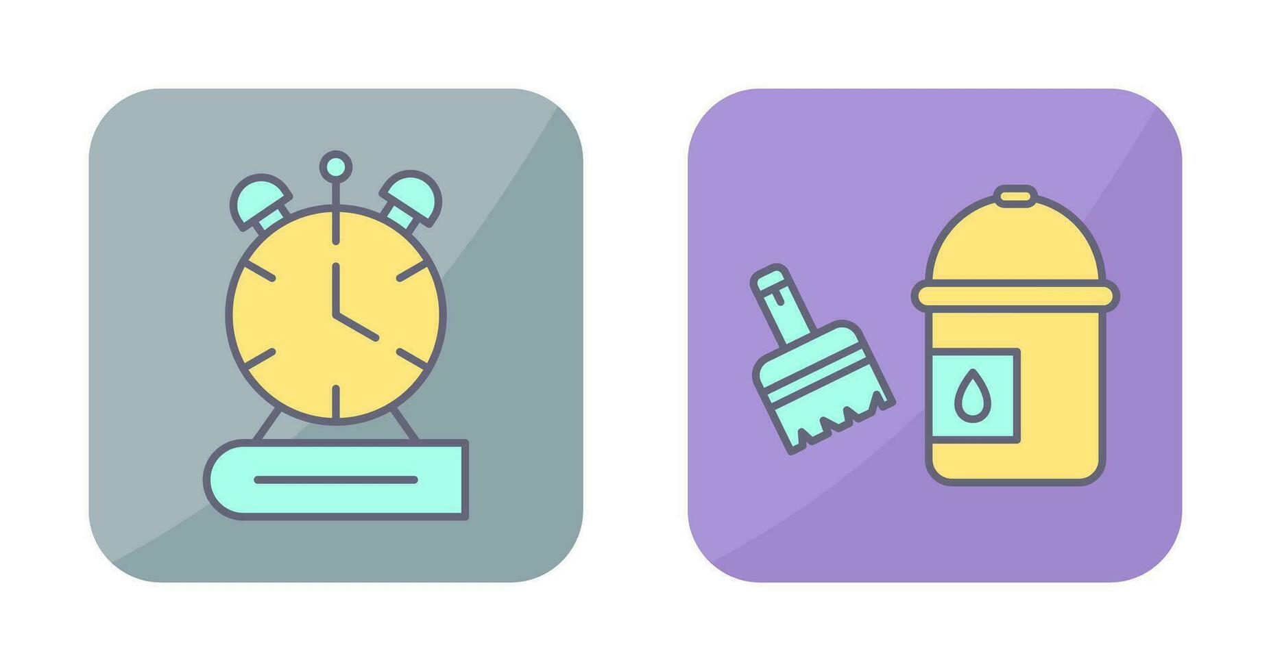 Paint Brush and Alarm Clock Icon vector