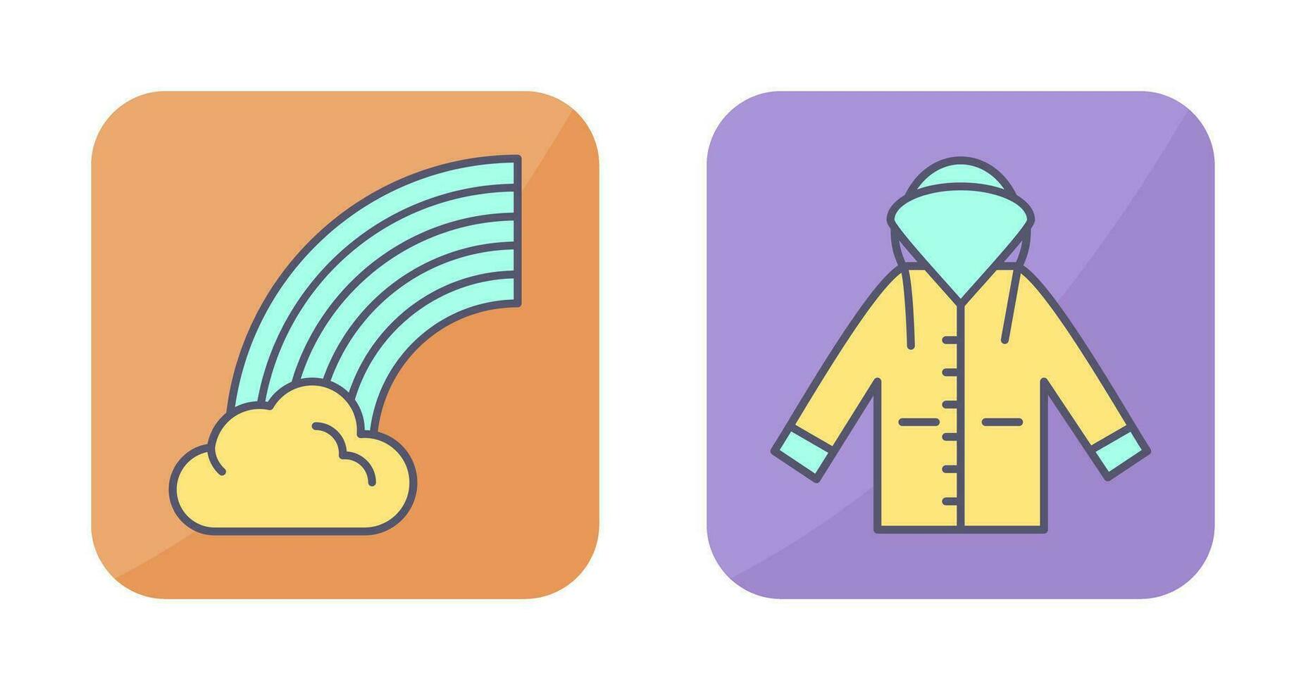 Rainbow and Raincoat Icon vector