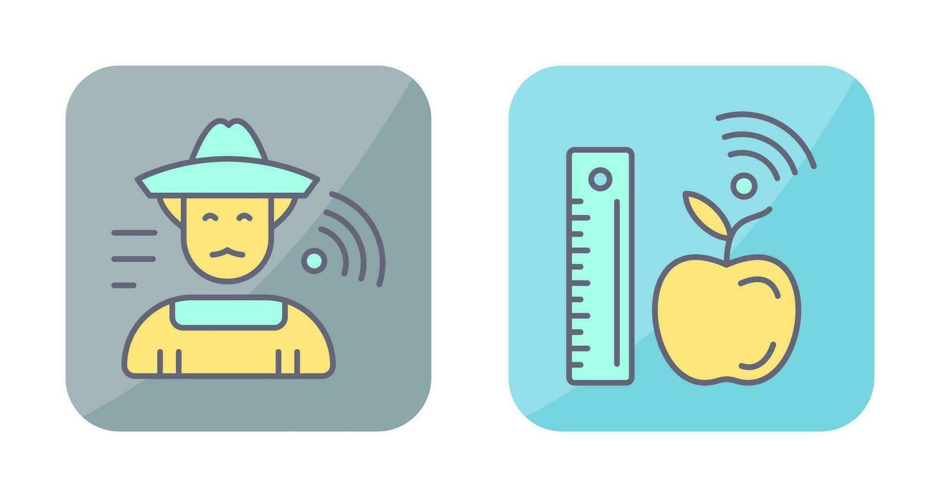 Farmer and Measure and Measure Icon vector