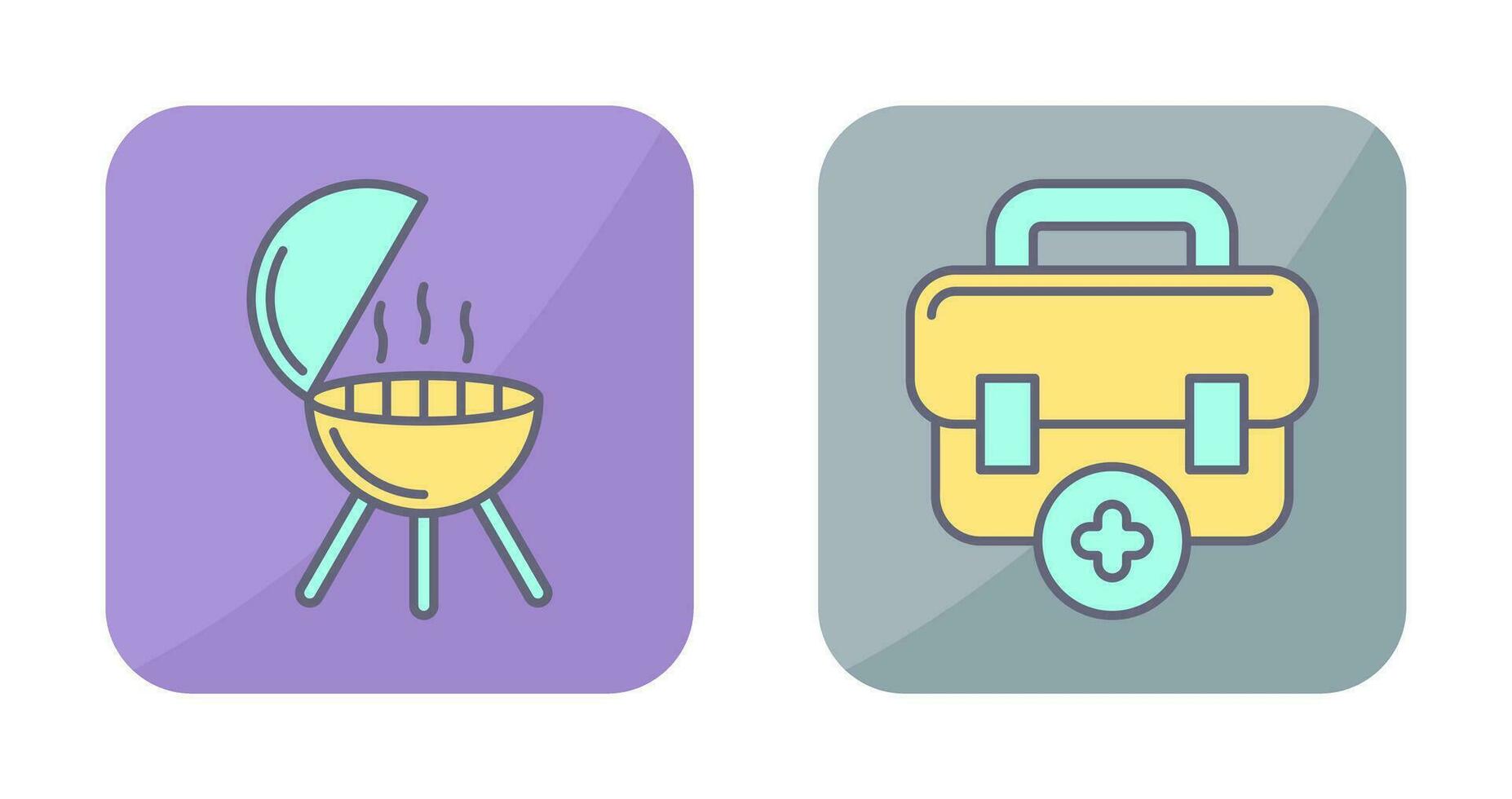 Bbq and First Aid Icon vector