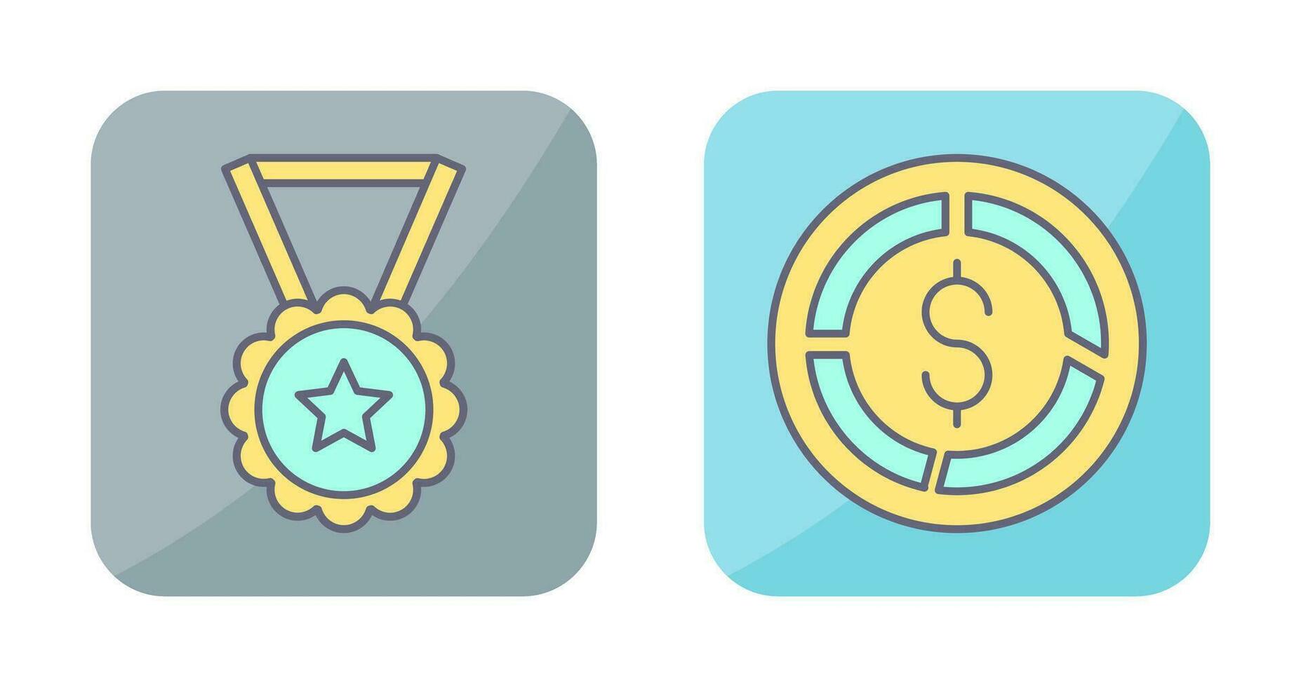Medal and Pie Chart Icon vector