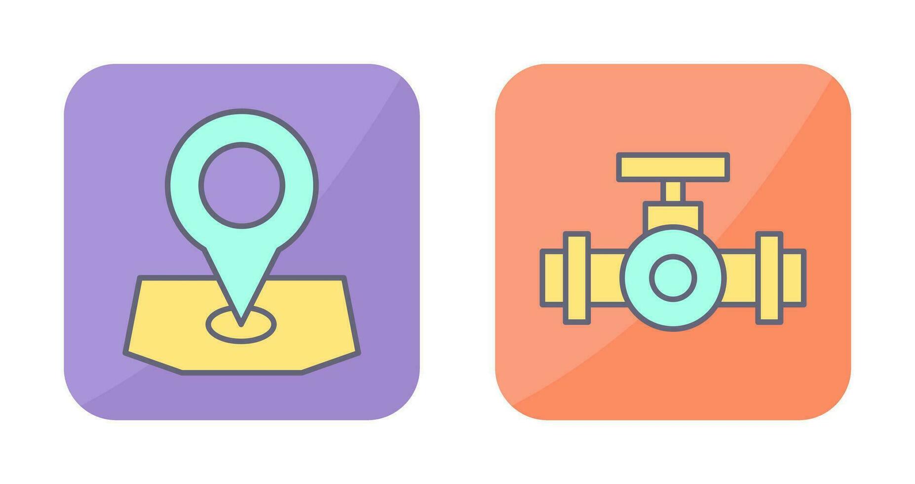 Location and Plumbing Icon vector