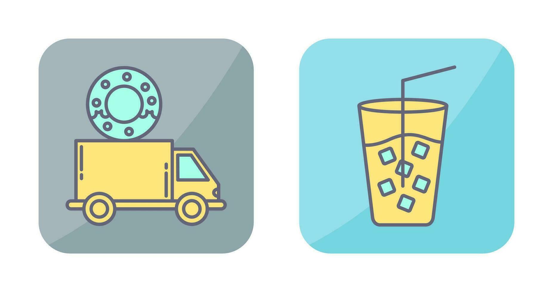 Delivery Truck and Cold Drink Icon vector