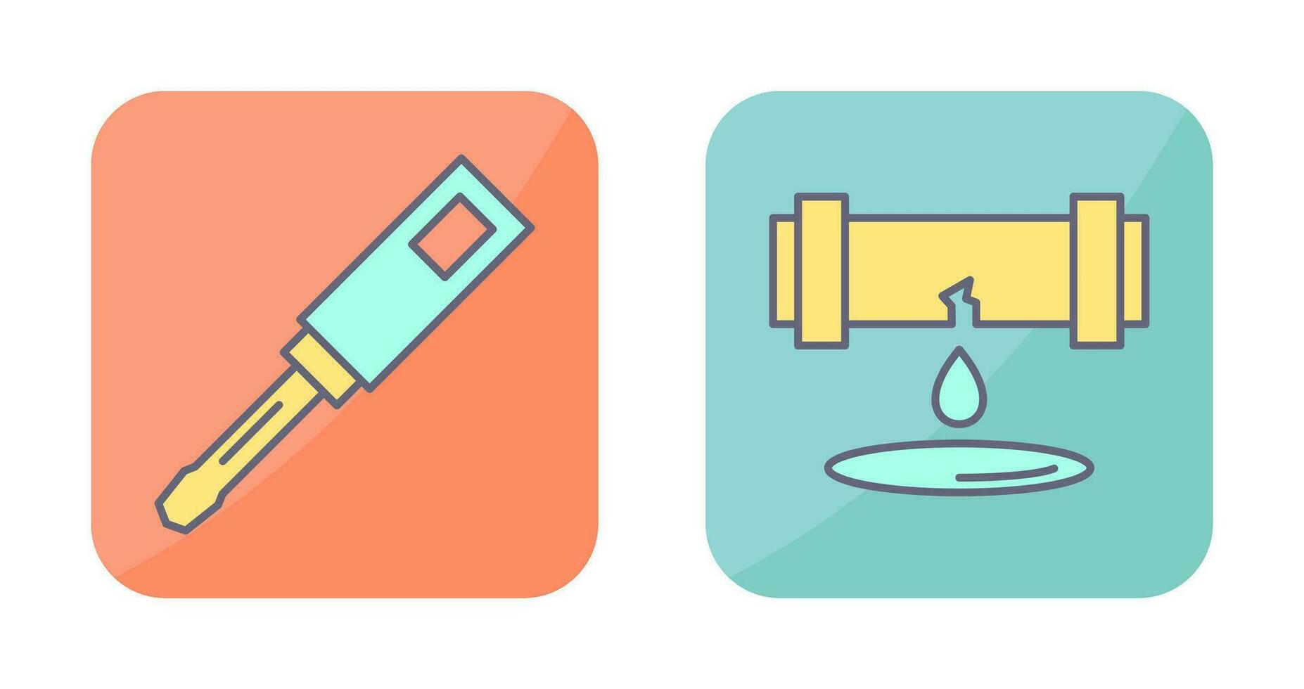 Screwdriver and Leak Icon vector