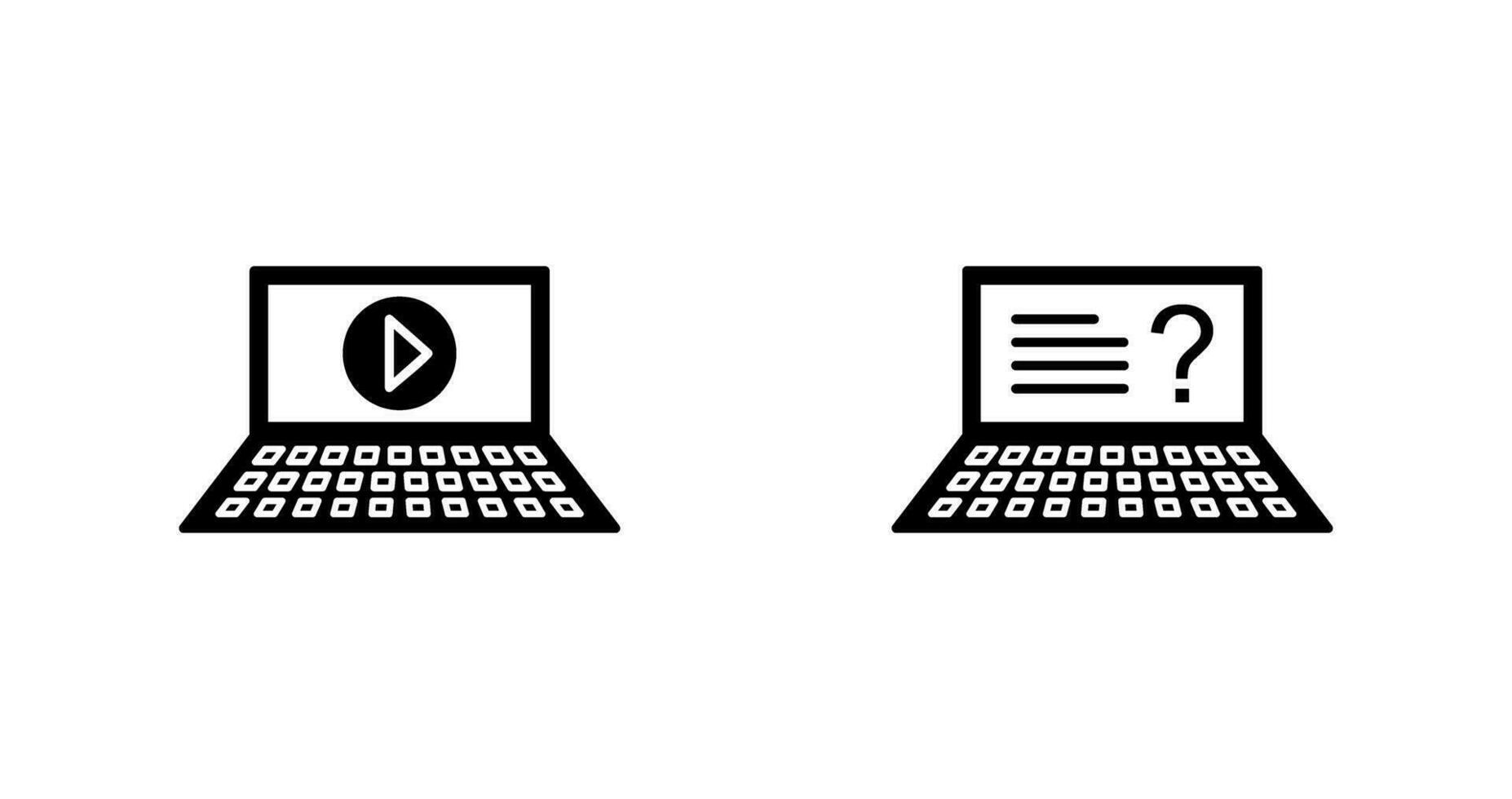 Play Video and Online Exam Icon vector
