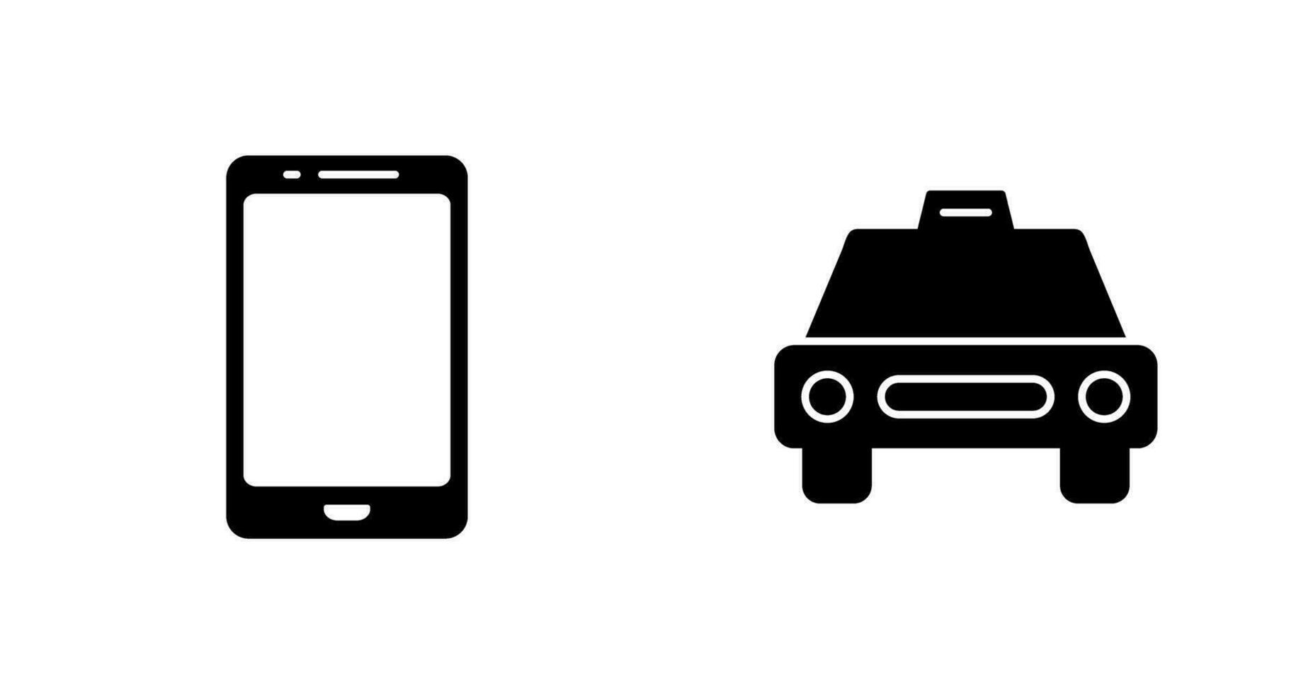 cell phone and cab  Icon vector