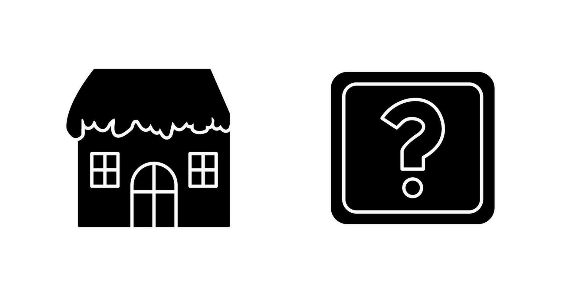 House with Snow and Question Mark Icon vector