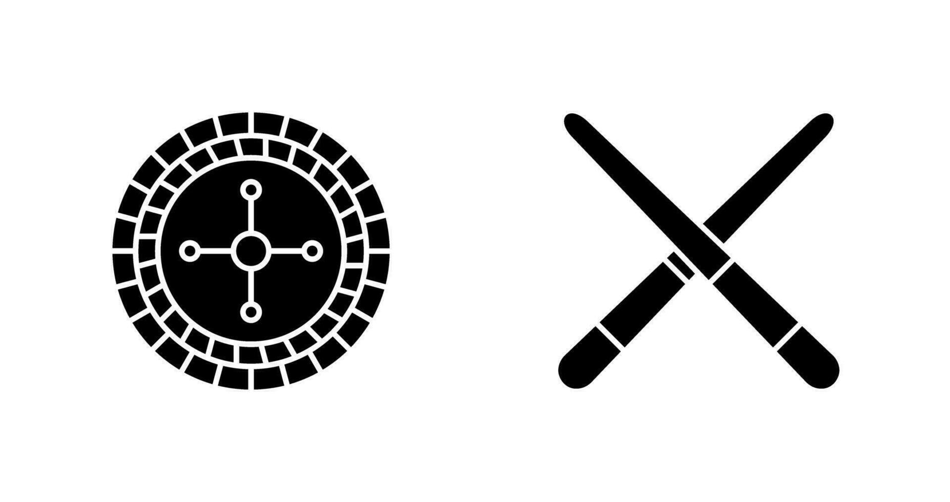 roulette and Pool cue  Icon vector