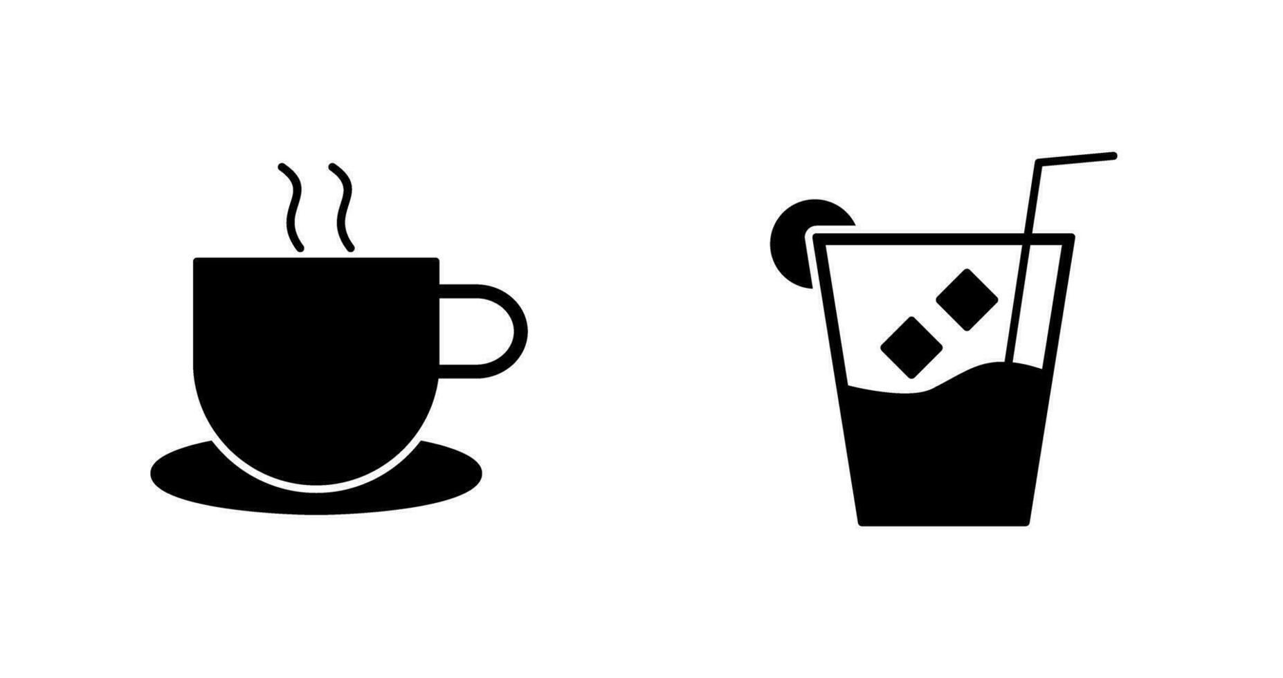 hot coffee and whiskey sour Icon vector