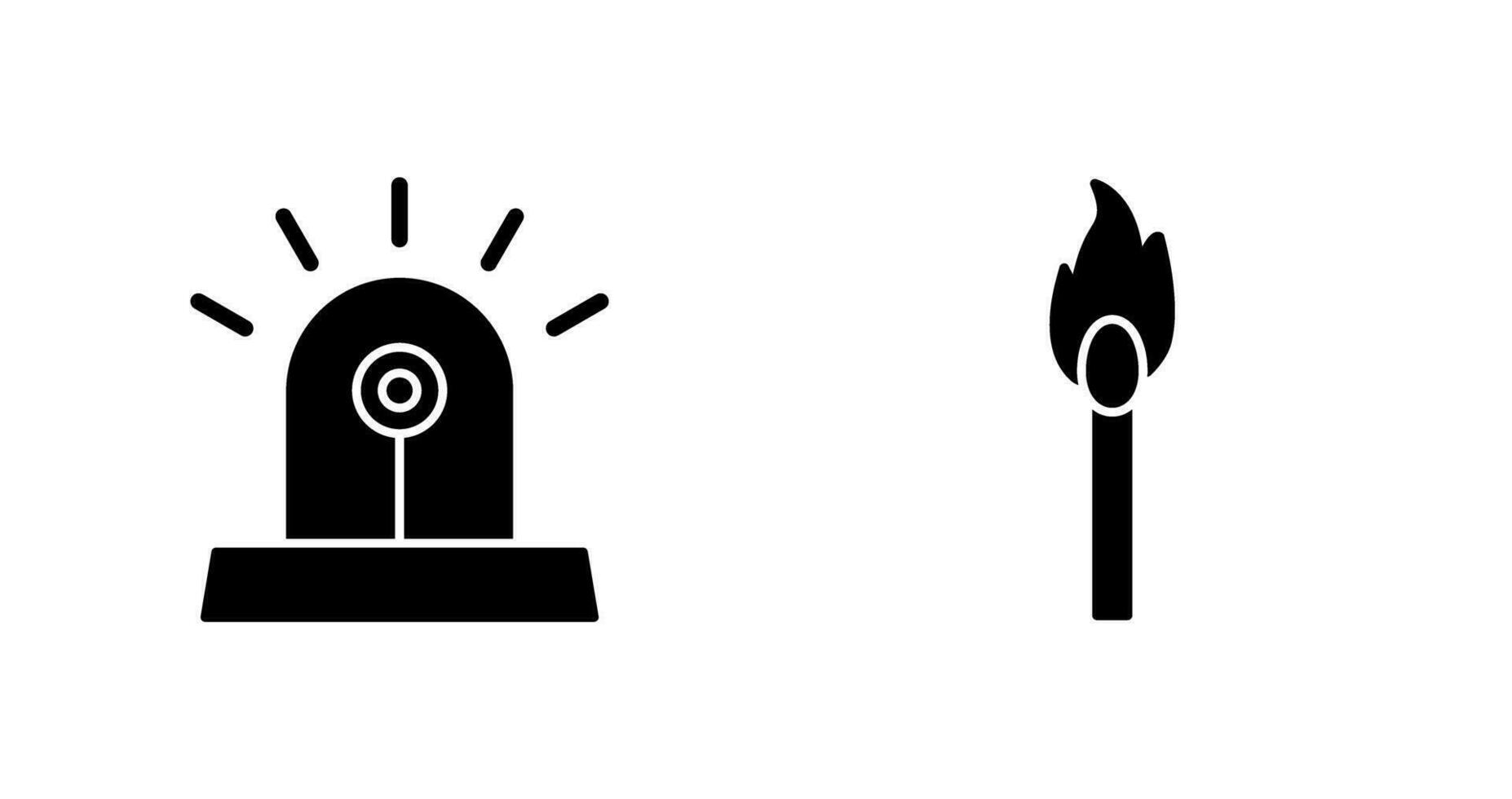 siren and lit matchstick Icon vector