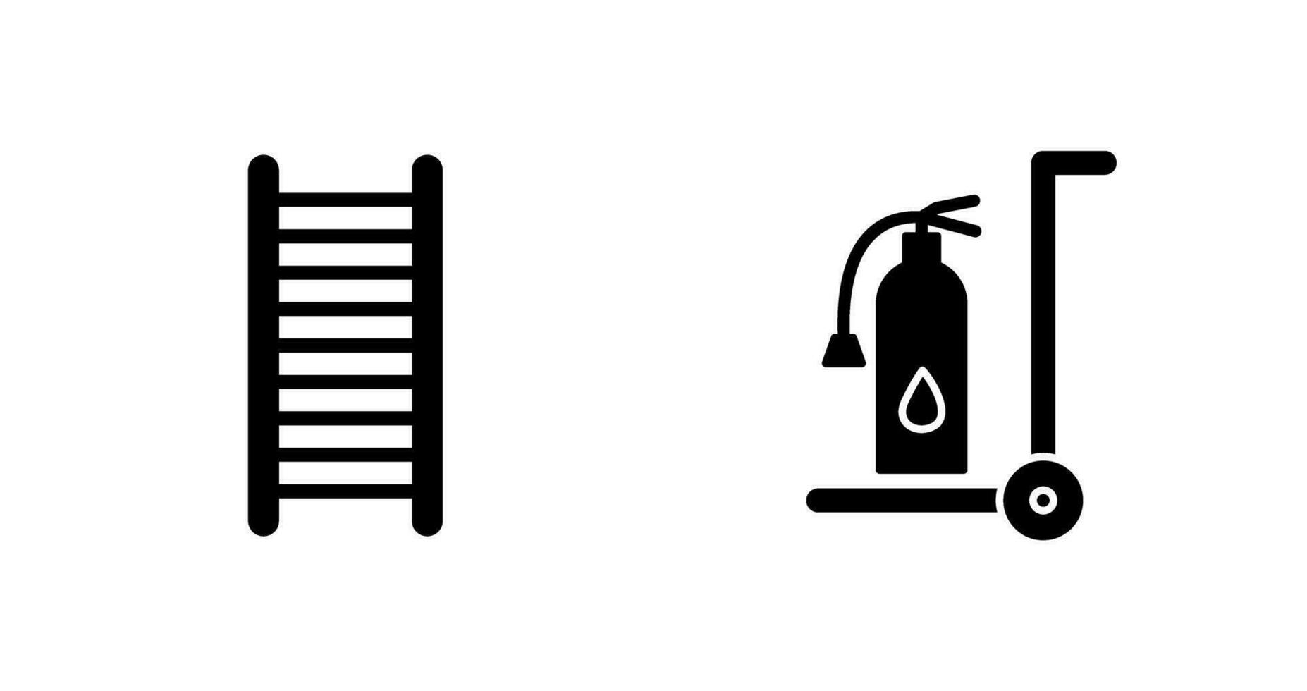 ladders and Moveable extinguisher Icon vector