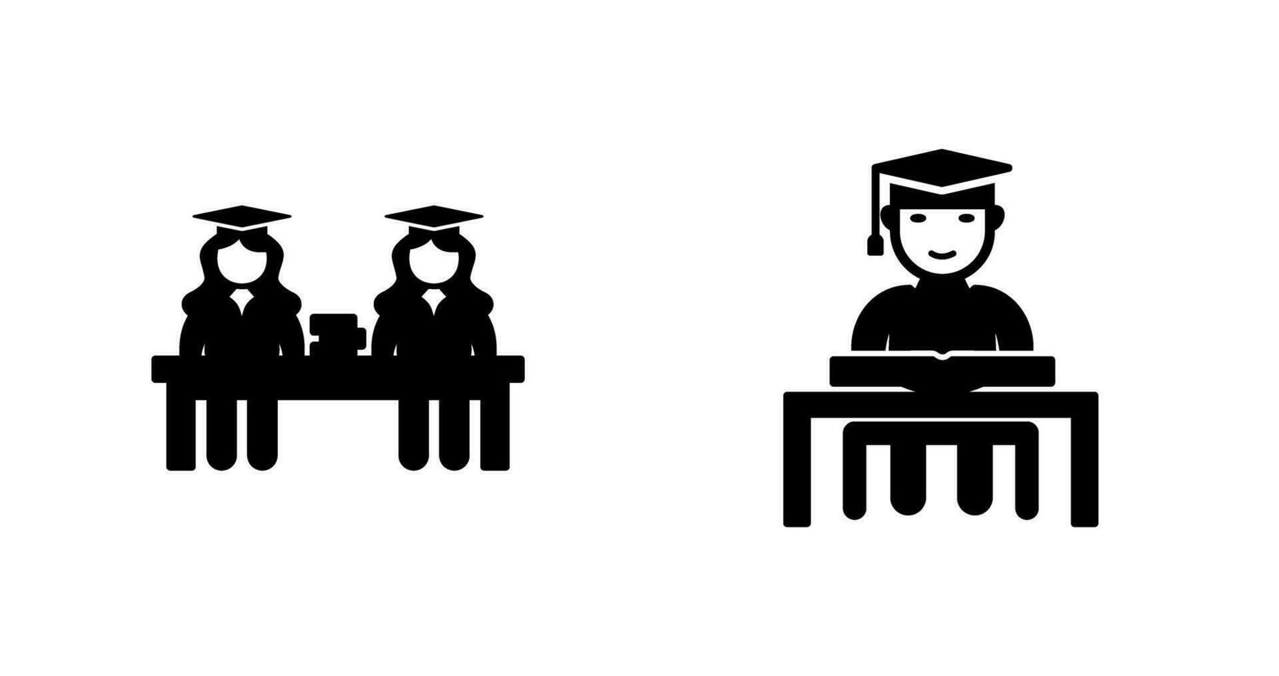 Combined Study and Studying on Desk Icon vector