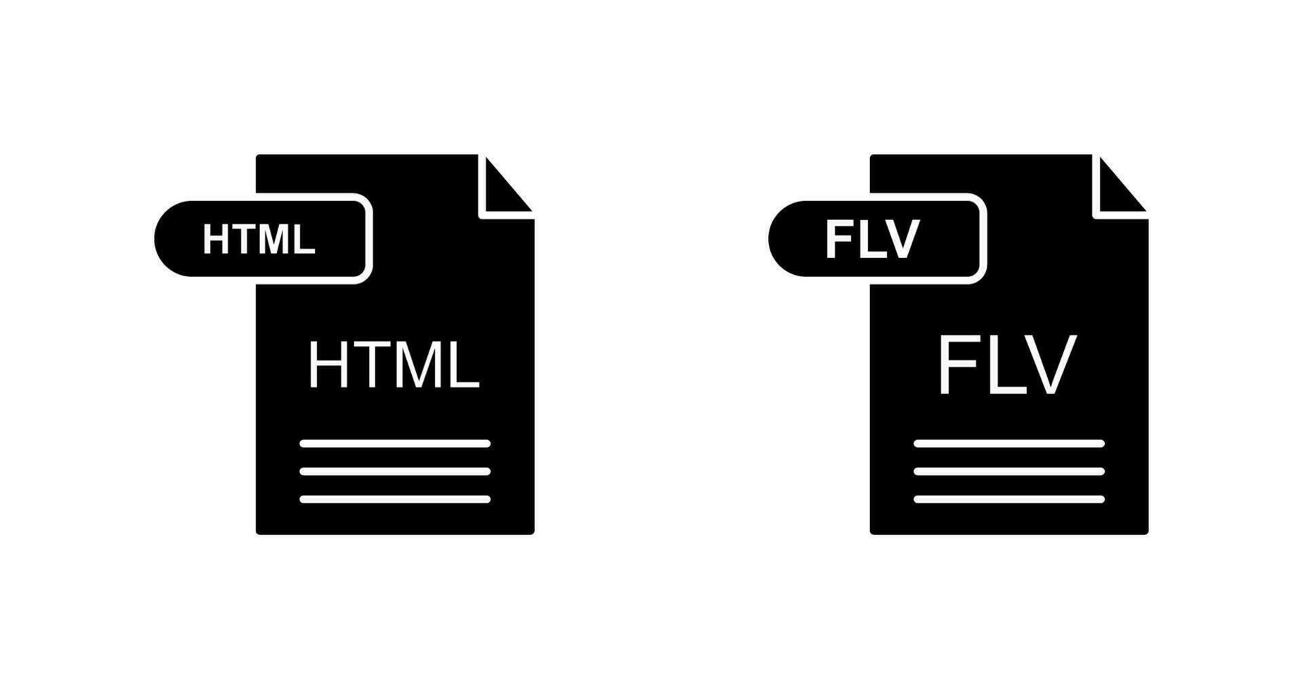 html y flv icono vector