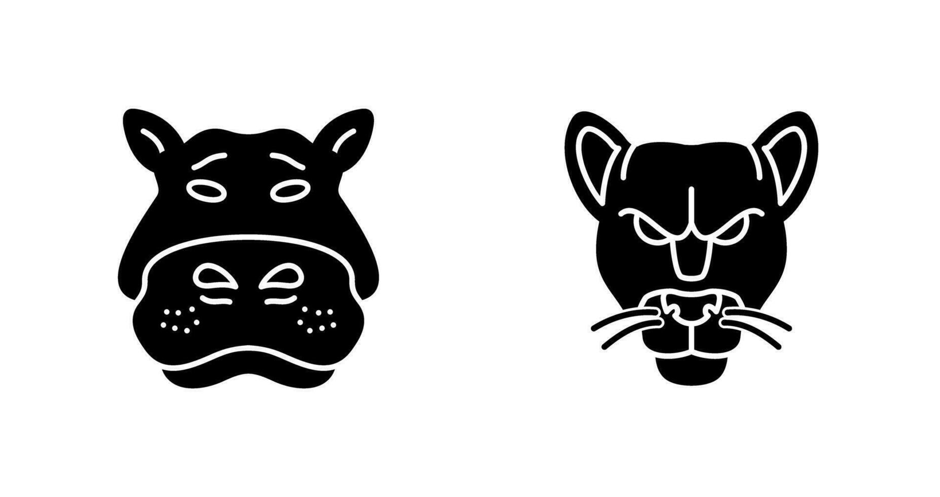 Panther an d Hippo Icon vector