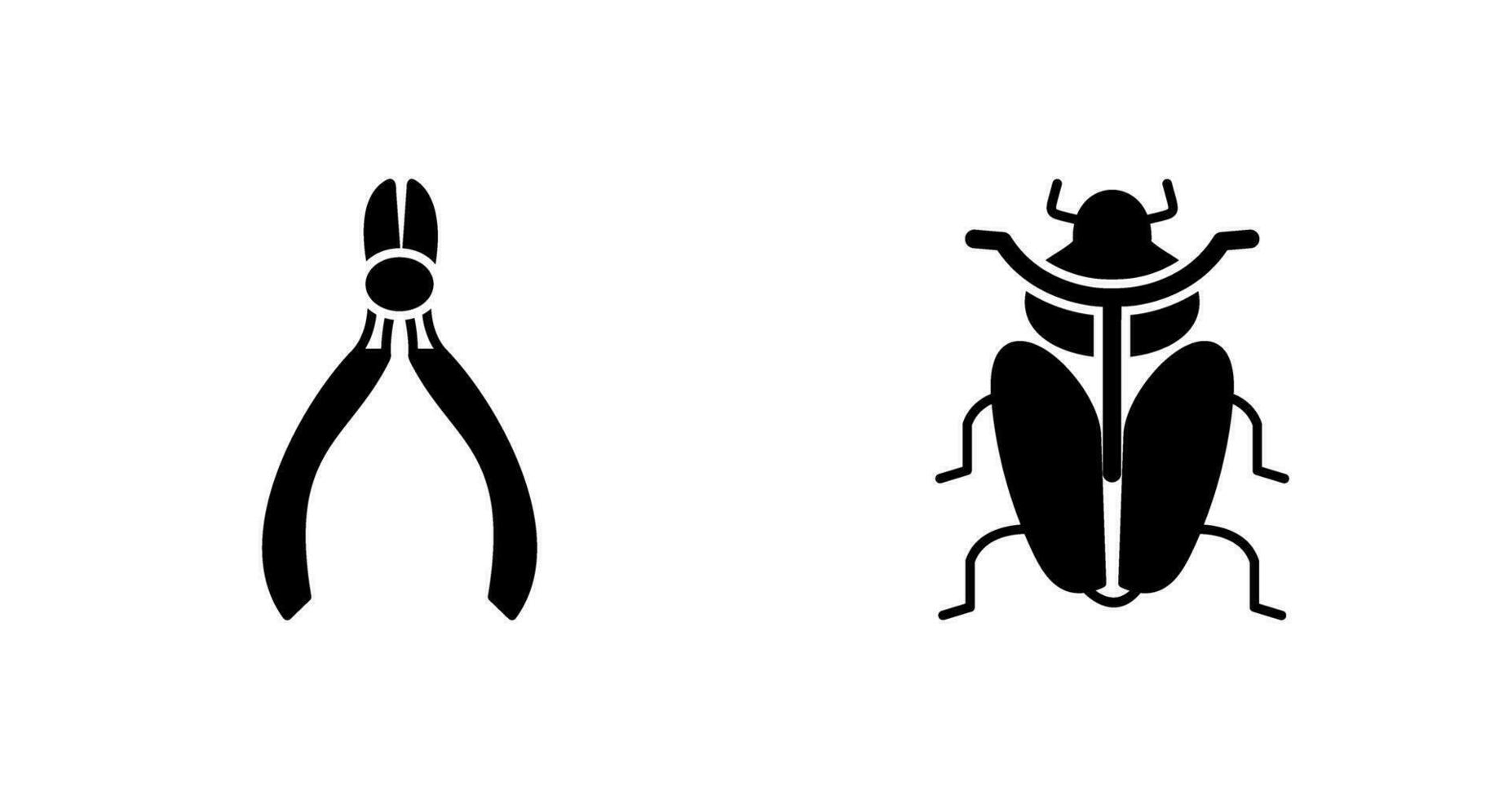 cortador y insecto icono vector