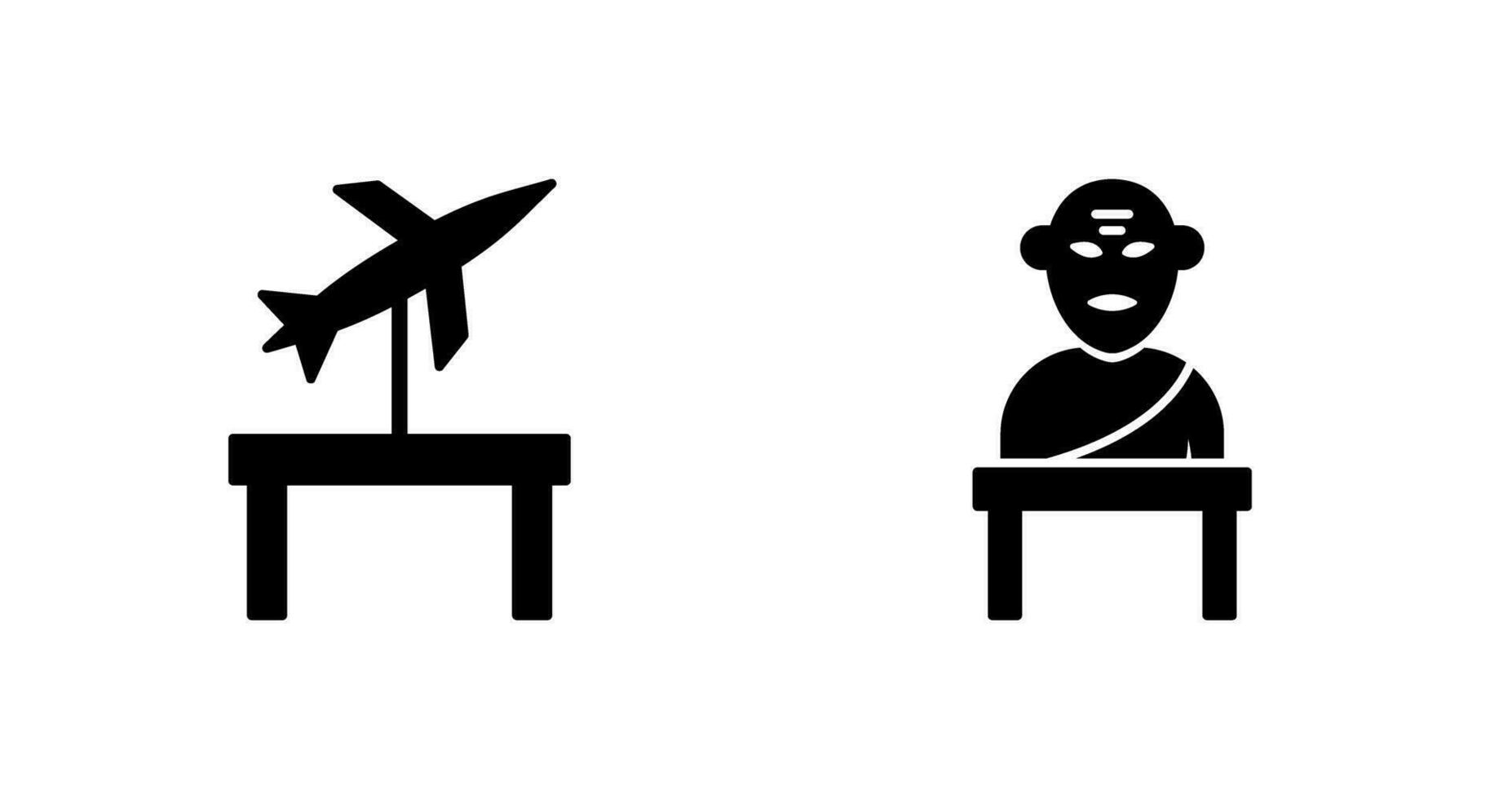 Jet Exhibit and Greek god Icon vector
