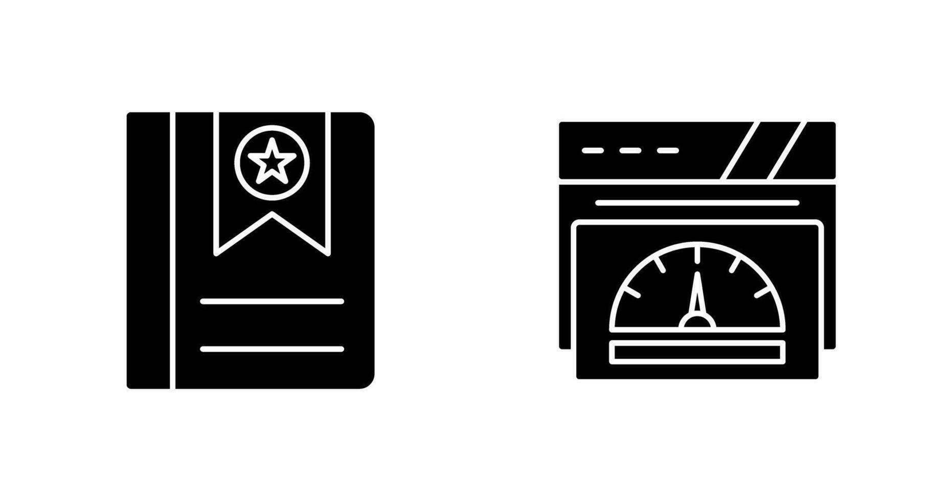 Bookmark and Speedometer Icon vector