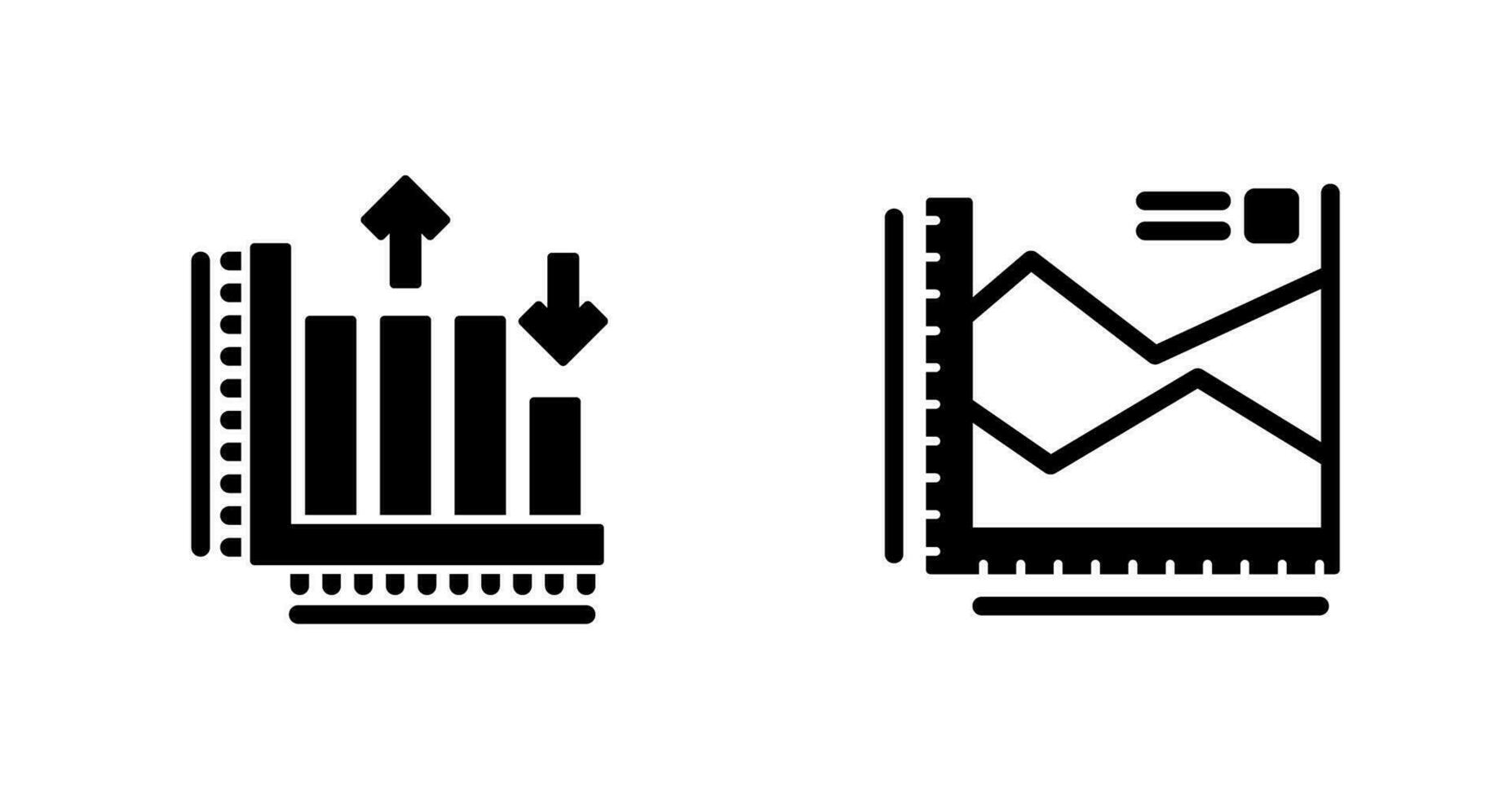 Spline Chart and Bar Graph Icon vector