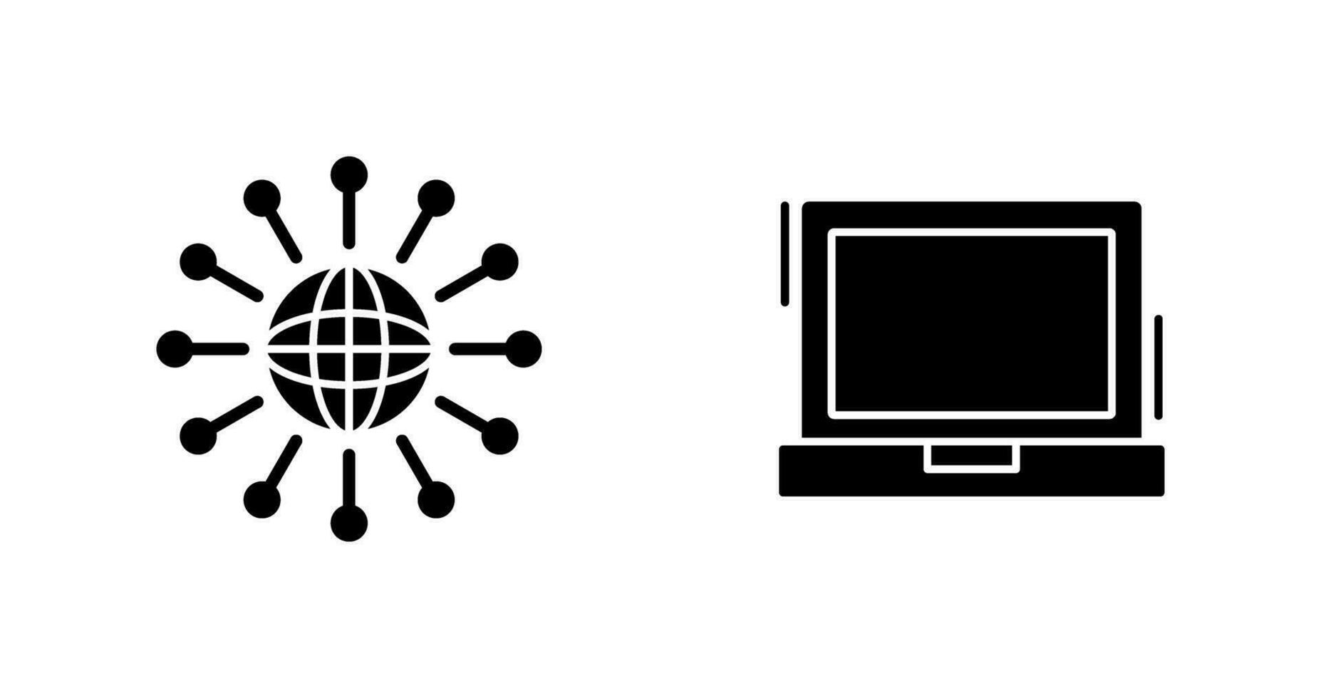 Networking and Laptop Icon vector